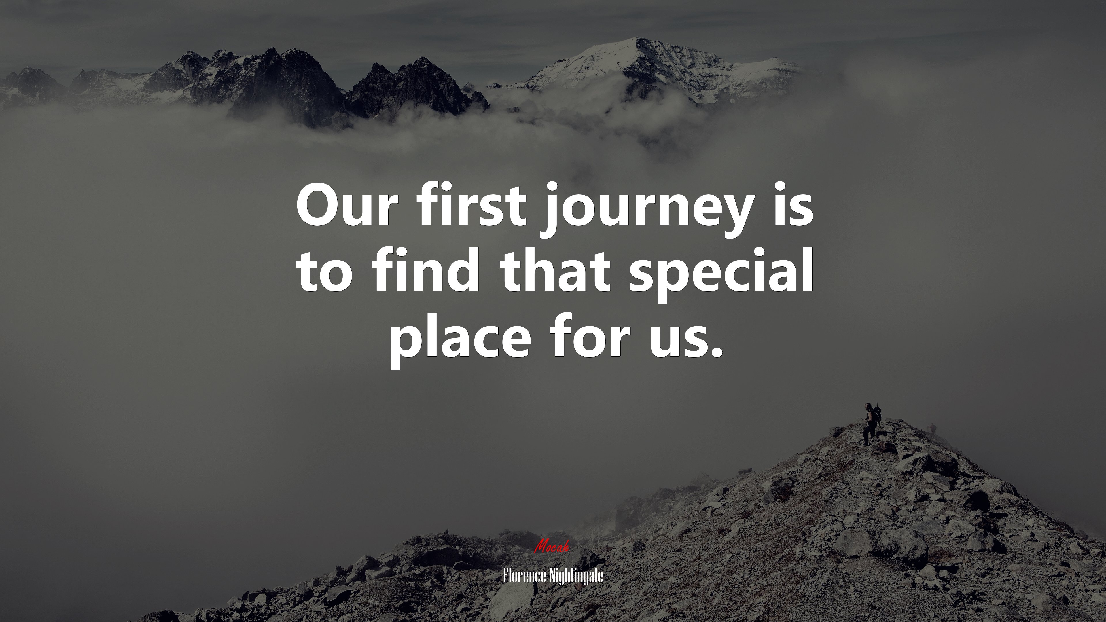 Our first journey is to find that special place for us. | Florence Nightingale quote HD Wallpaper
