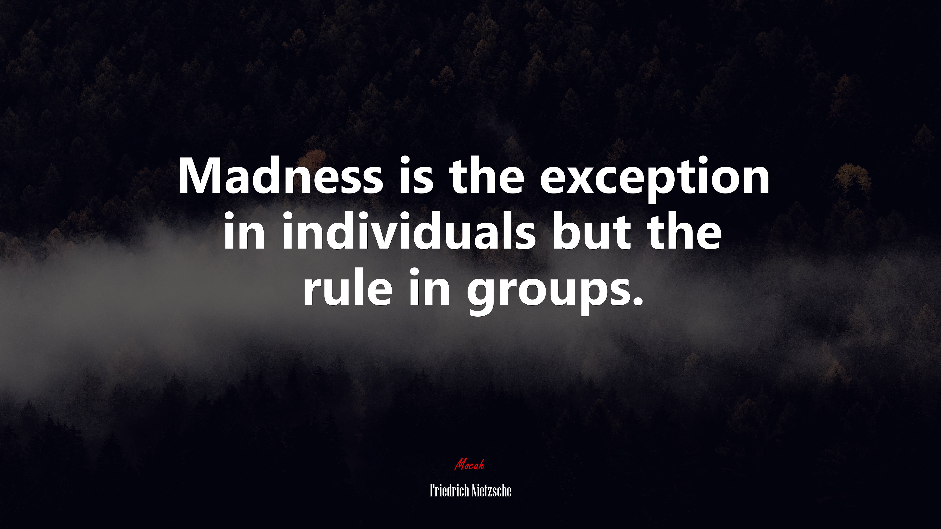 Madness is the exception in individuals but the rule in groups. | Friedrich Nietzsche quote HD Wallpaper