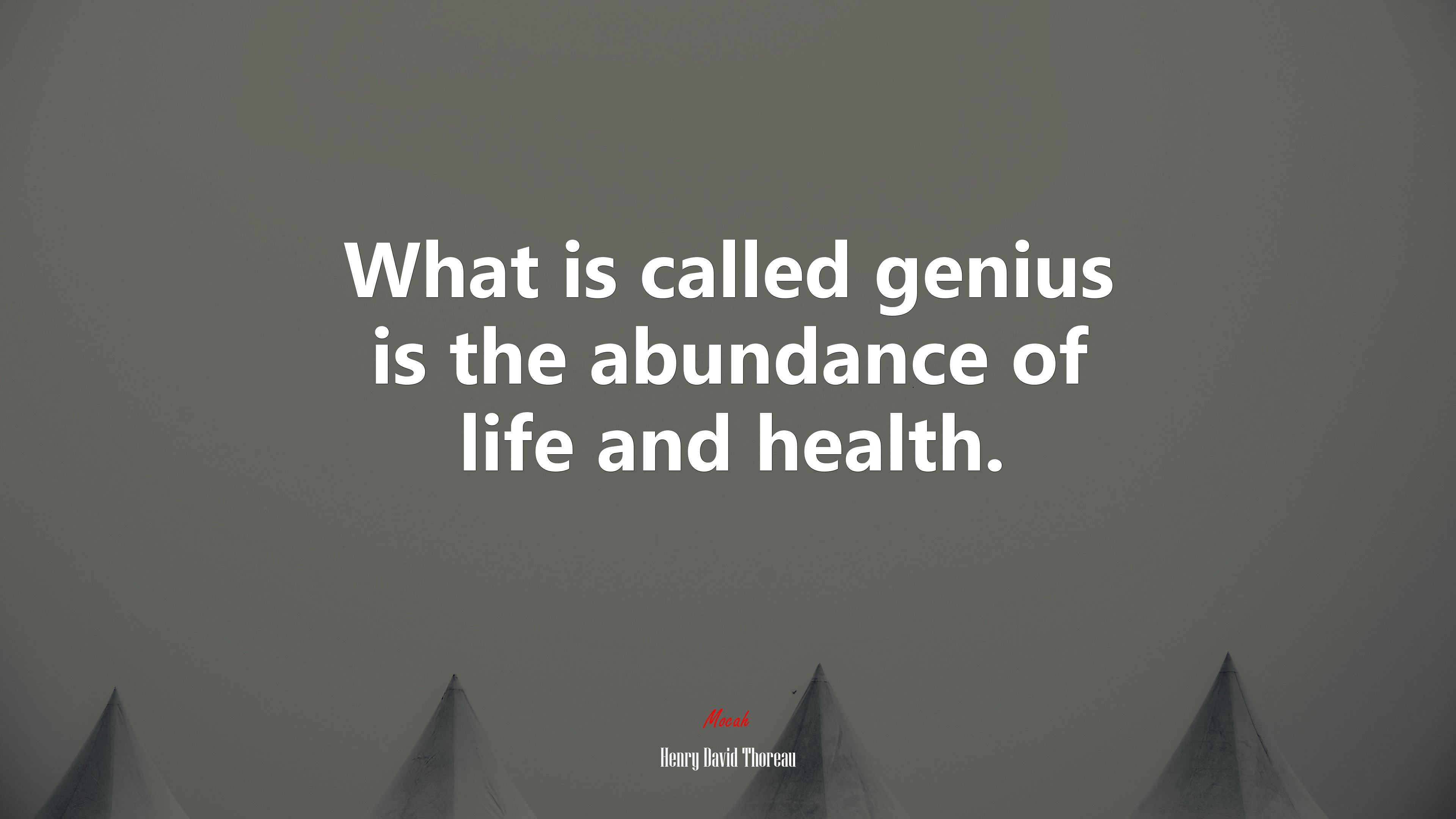 What is called genius is the abundance of life and health. | Henry David Thoreau quote HD Wallpaper