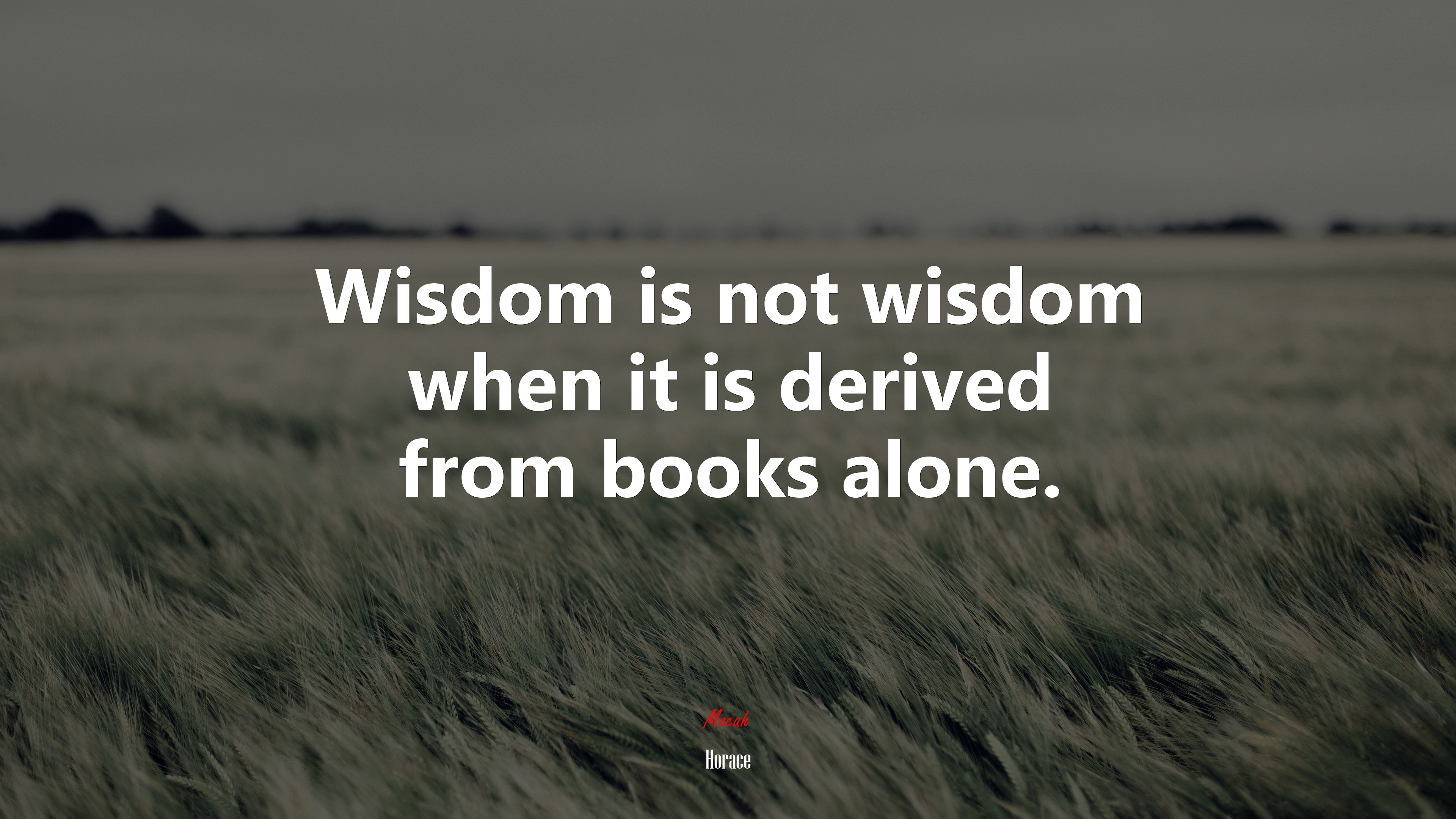 Wisdom is not wisdom when it is derived from books alone. | Horace quote HD Wallpaper