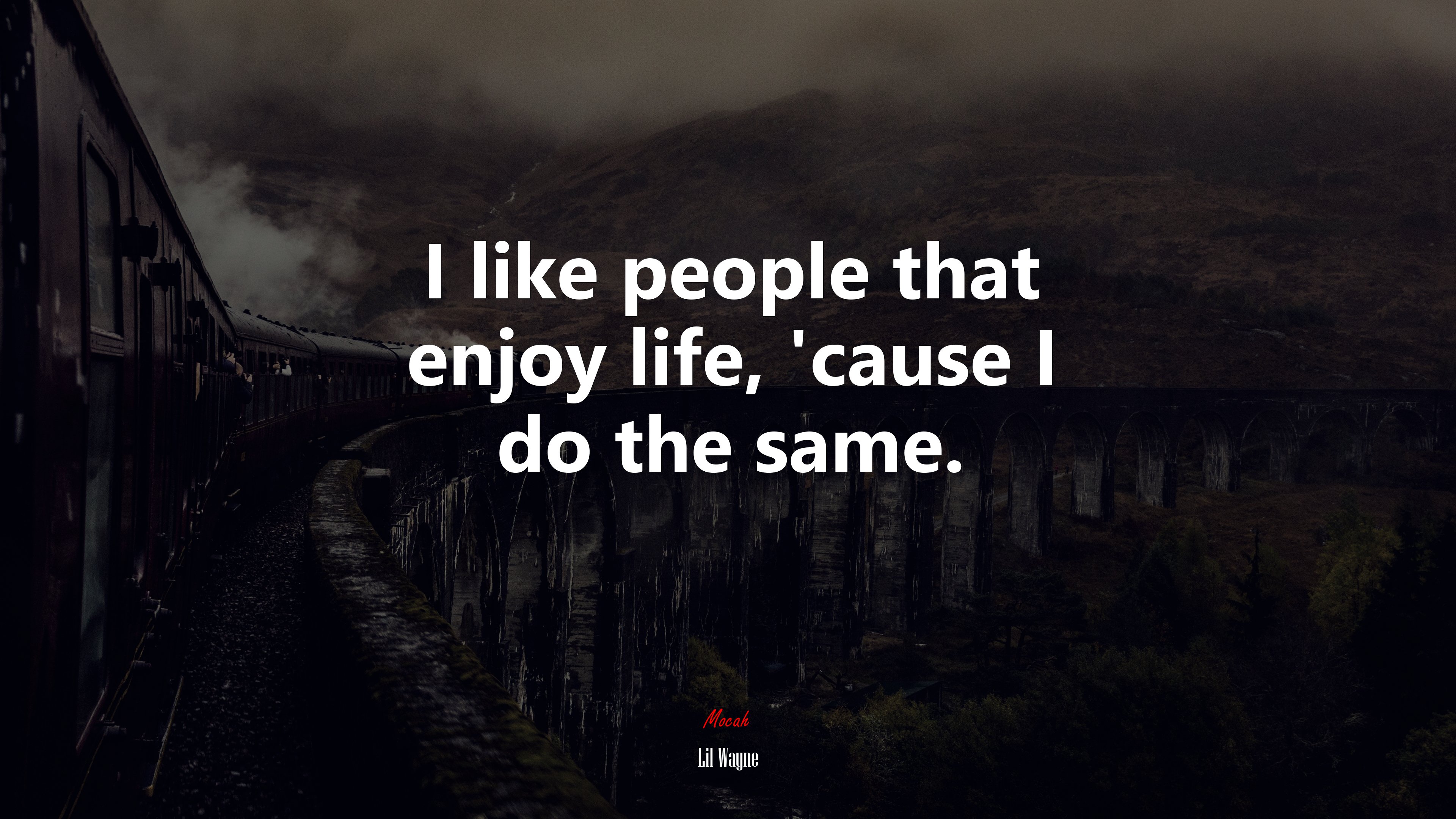 I like people that enjoy life, ’cause I do the same. | Lil Wayne quote HD Wallpaper