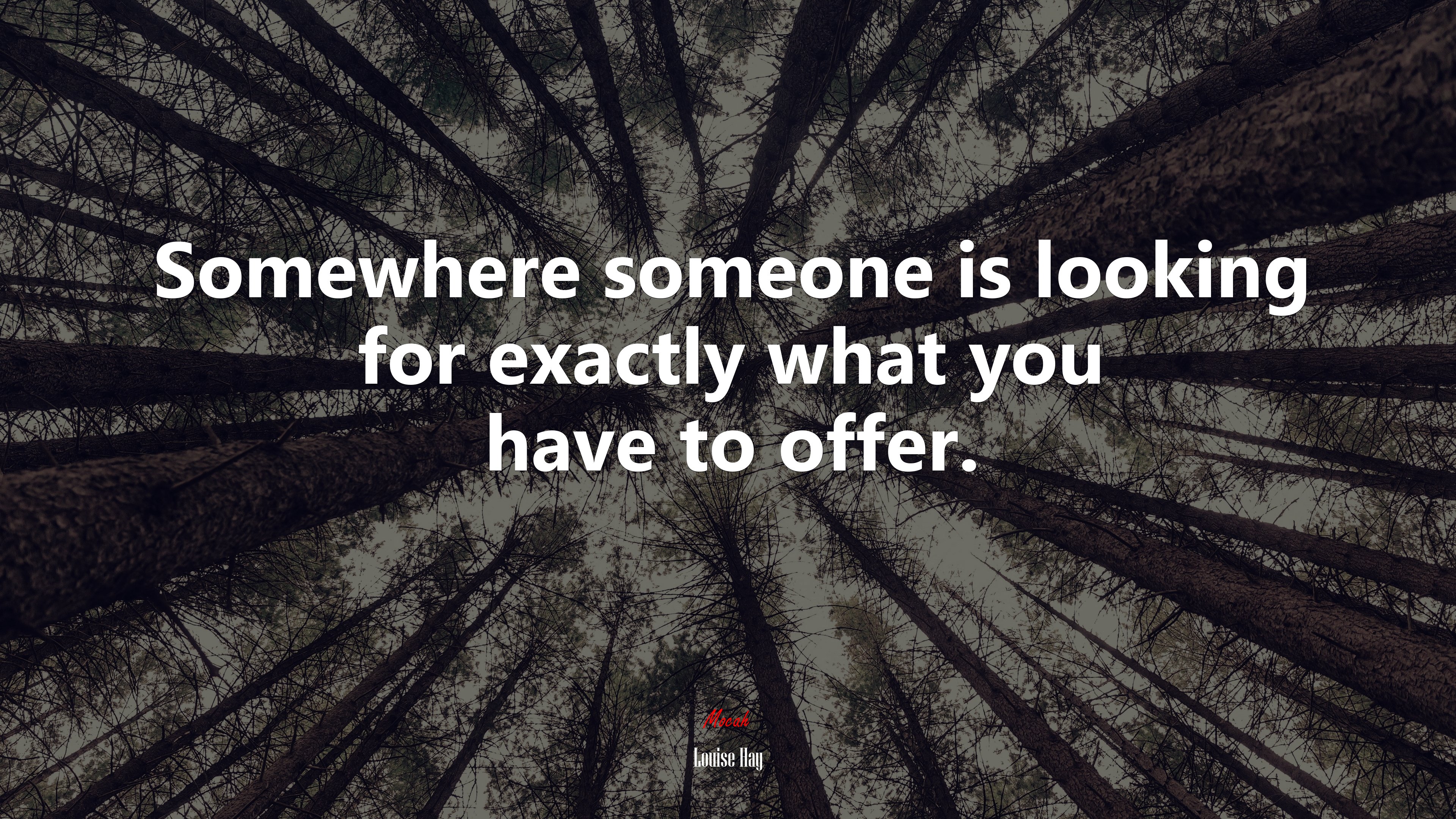 Somewhere someone is looking for exactly what you have to offer. | Louise Hay quote HD Wallpaper