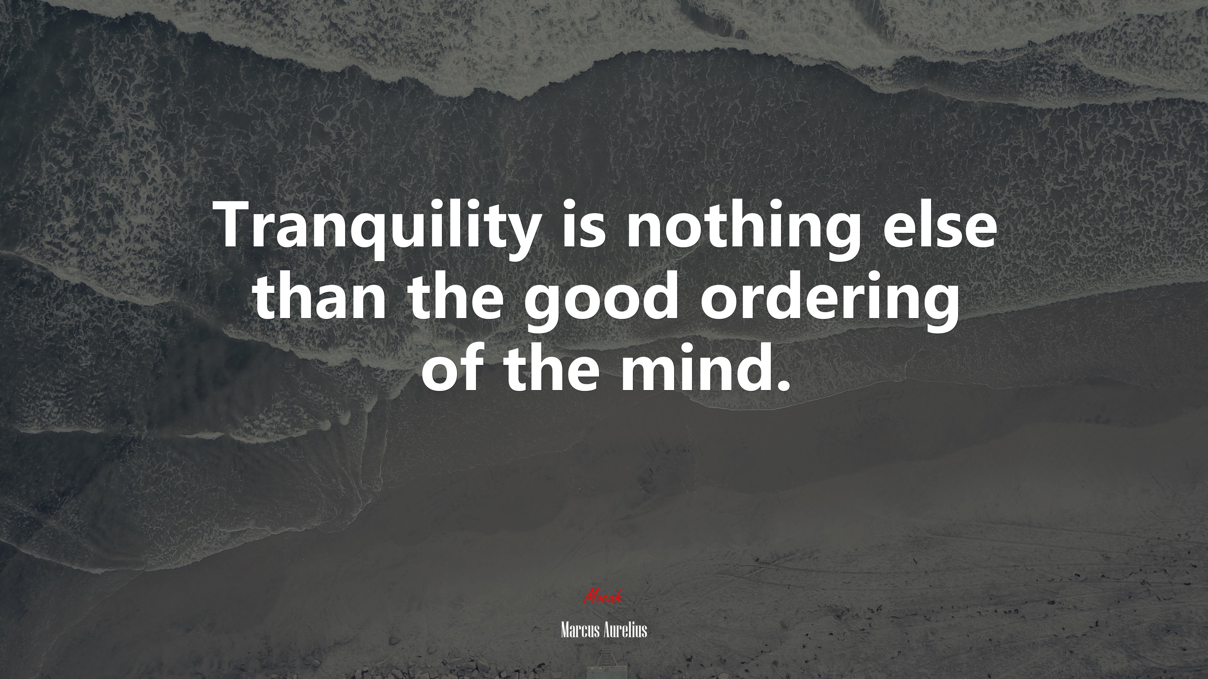 Tranquility is nothing else than the good ordering of the mind. | Marcus Aurelius quote HD Wallpaper