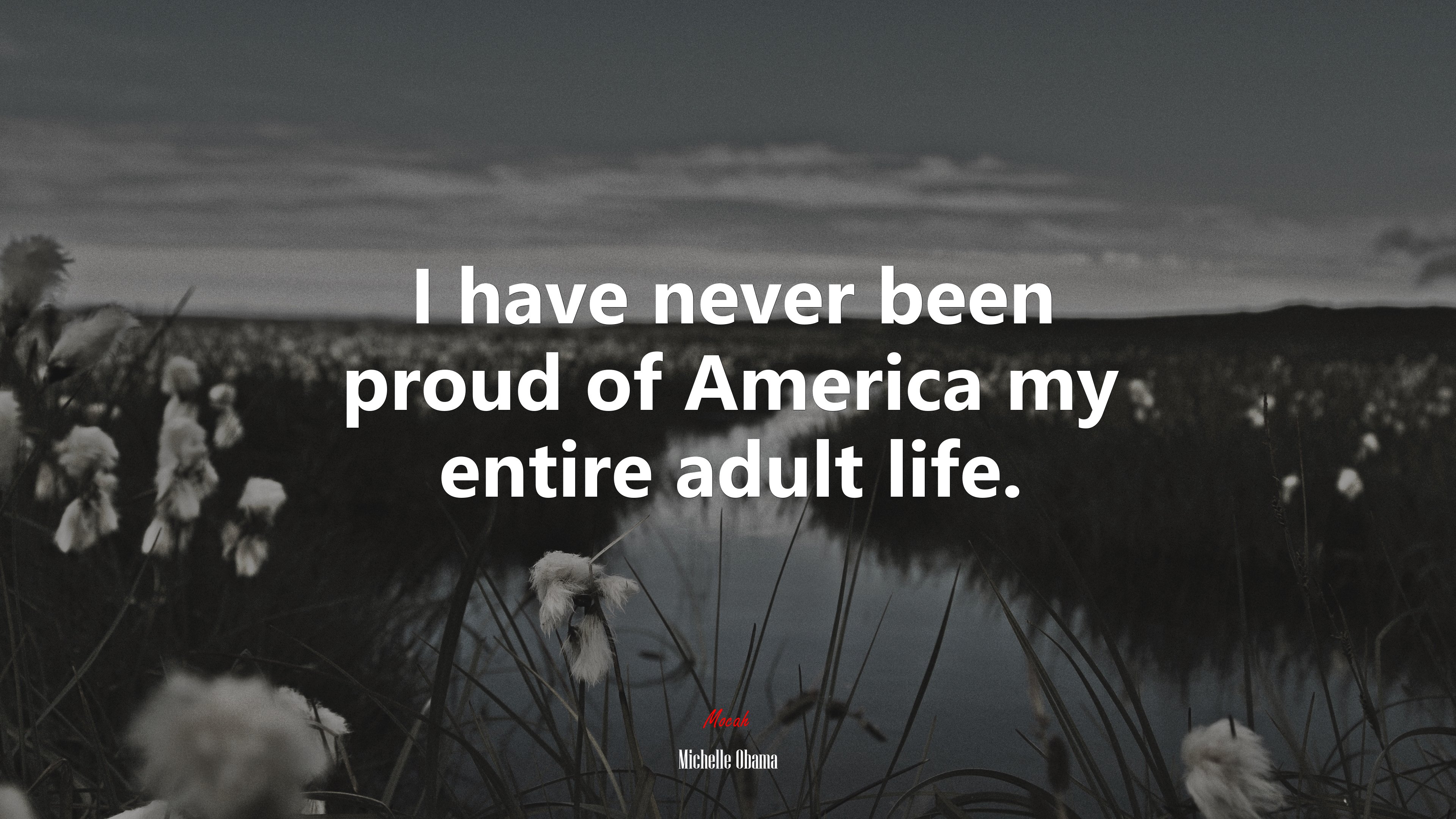 I have never been proud of America my entire adult life. | Michelle Obama quote HD Wallpaper
