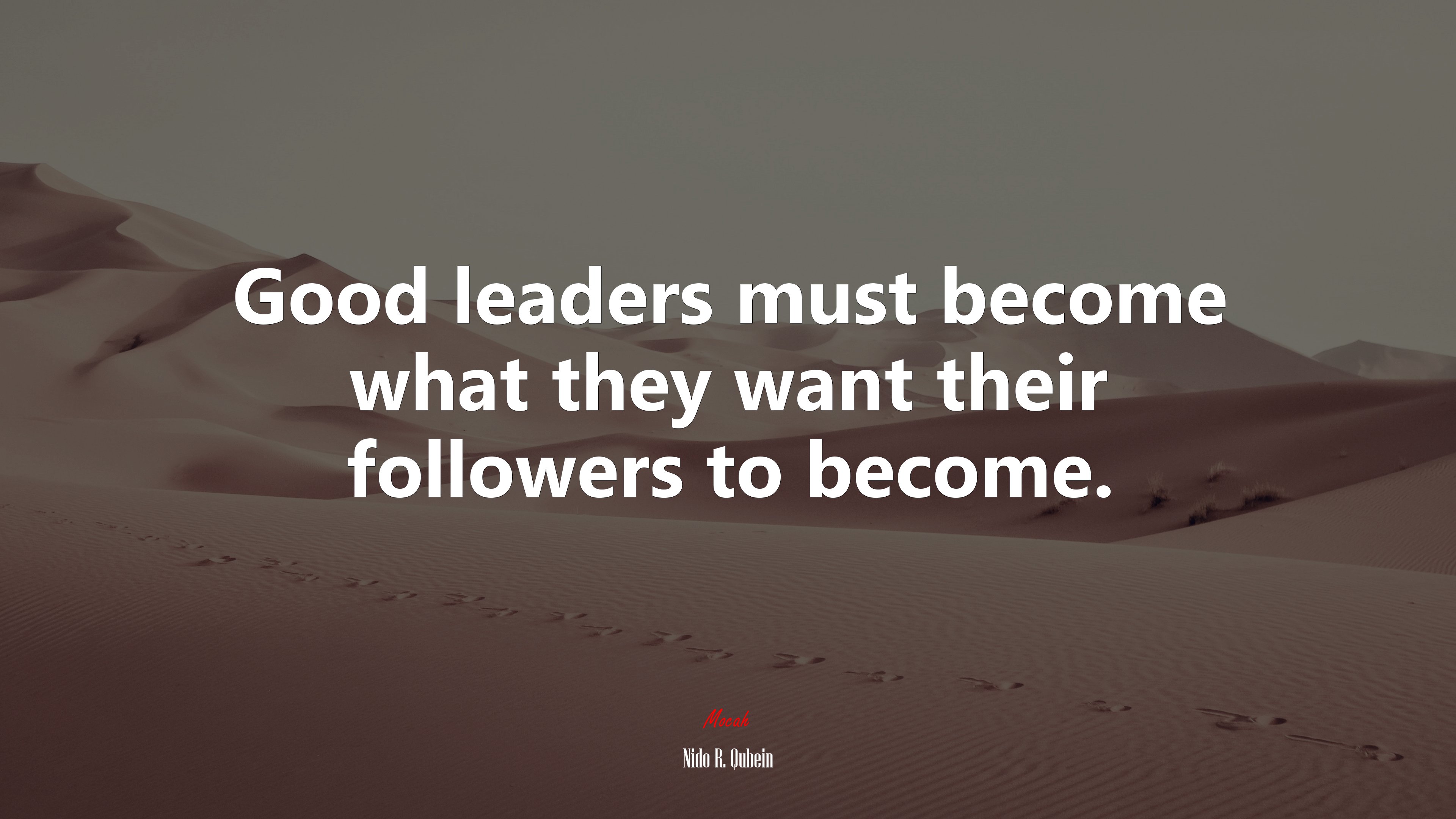 Good leaders must become what they want their followers to become. | Nido R. Qubein quote HD Wallpaper