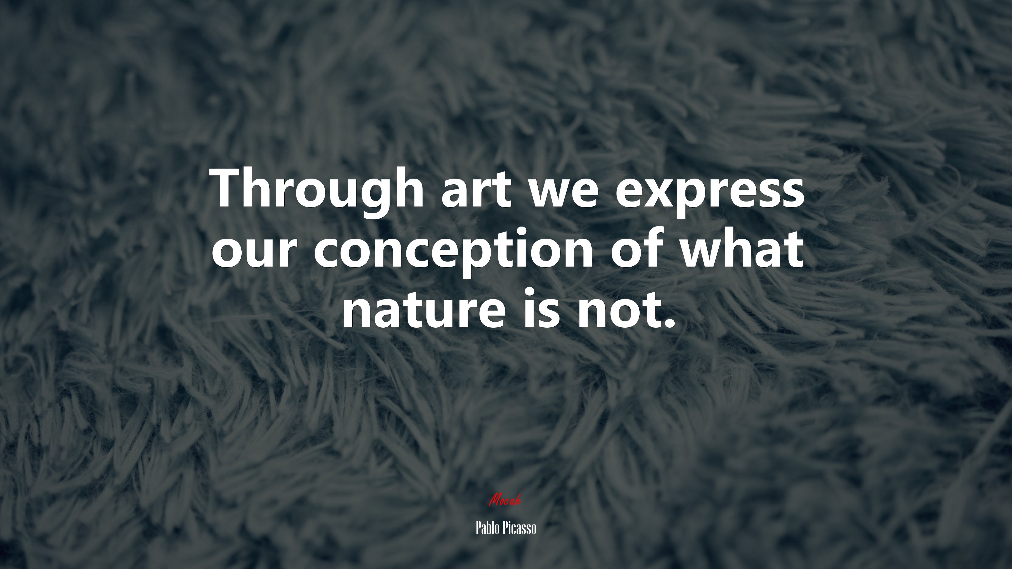 Through art we express our conception of what nature is not. | Pablo Picasso quote HD Wallpaper