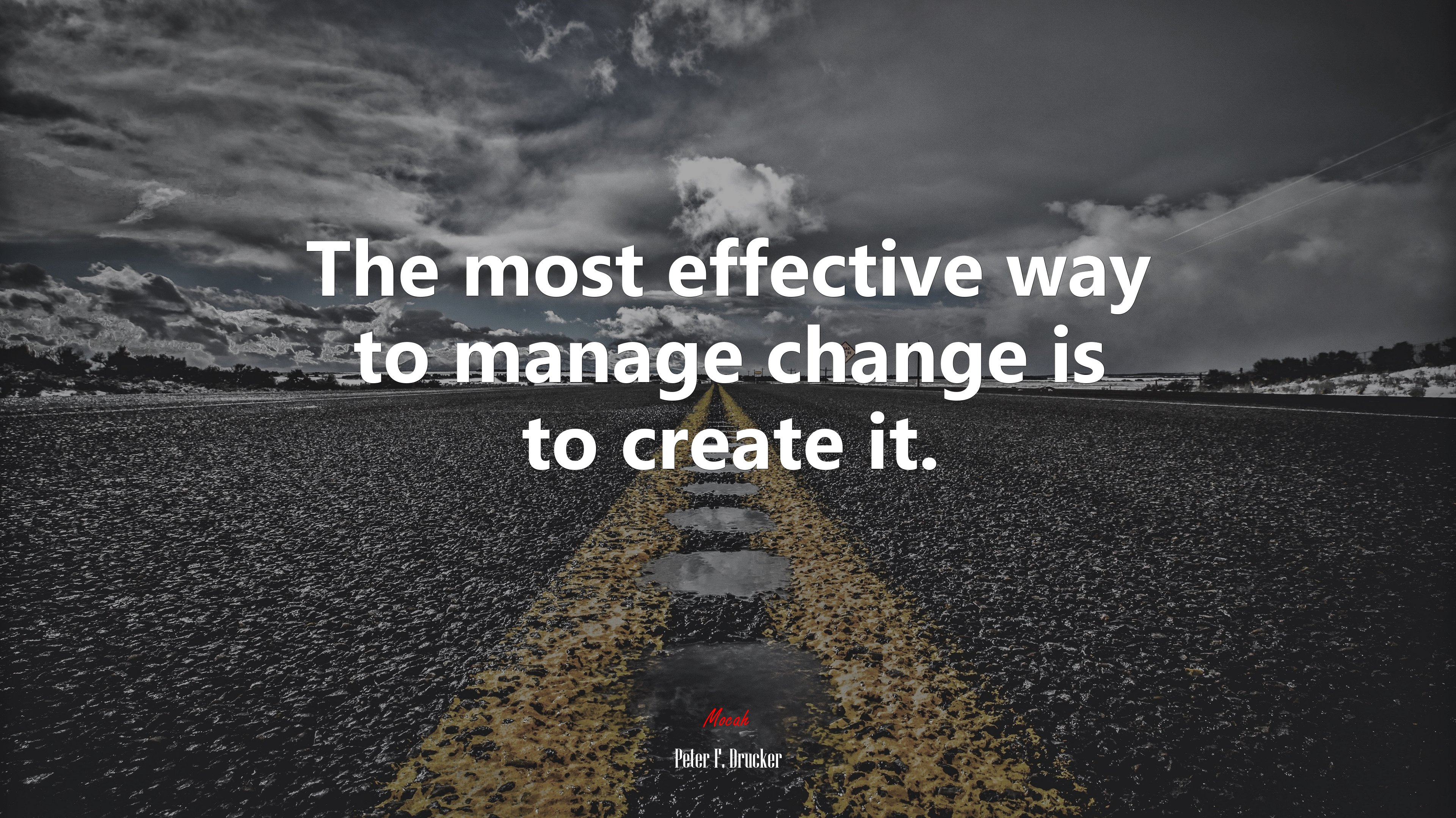 The most effective way to manage change is to create it. | Peter F. Drucker quote HD Wallpaper