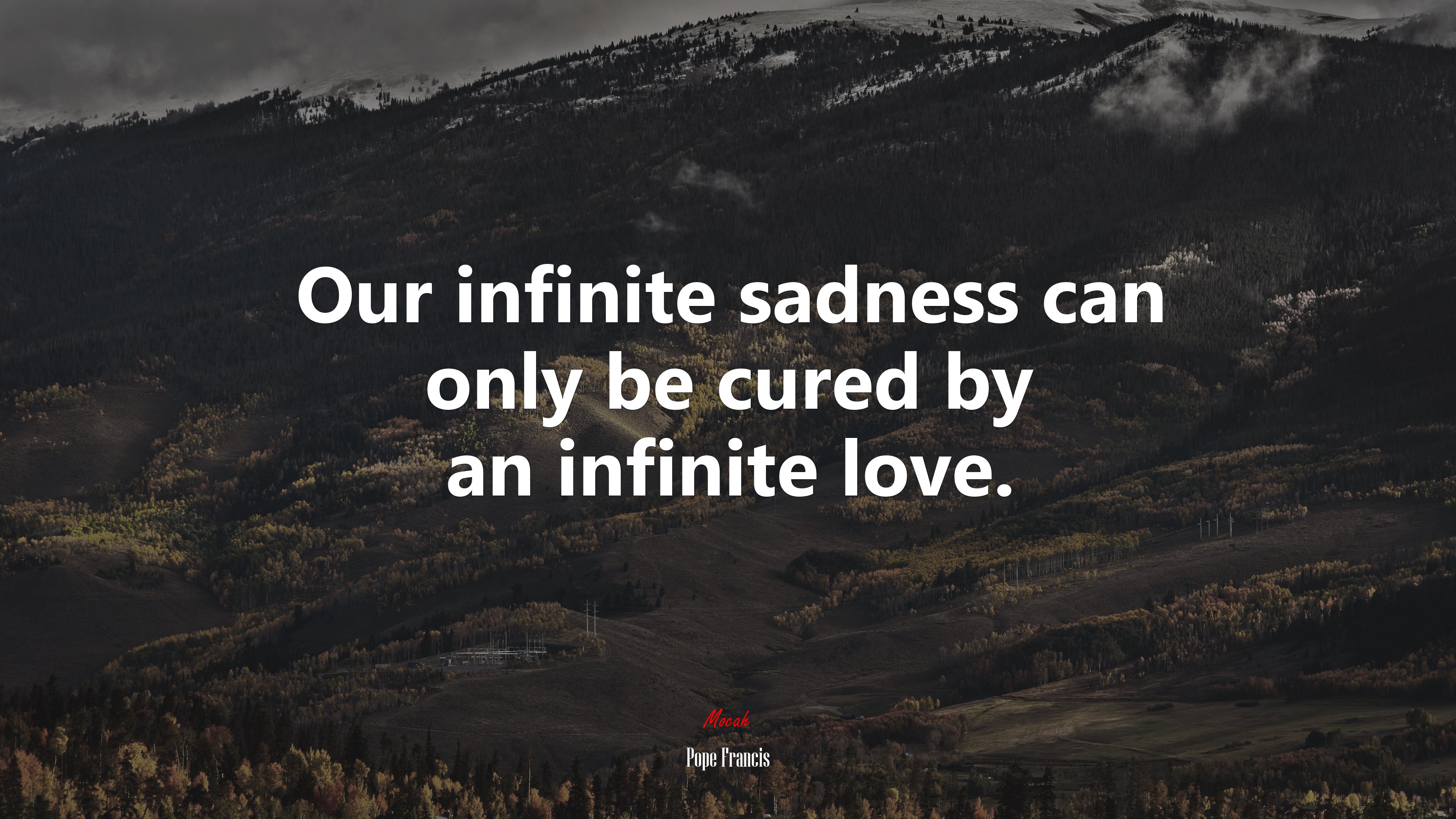 Pope Francis Quote on Infinite Sadness and Love HD Wallpaper