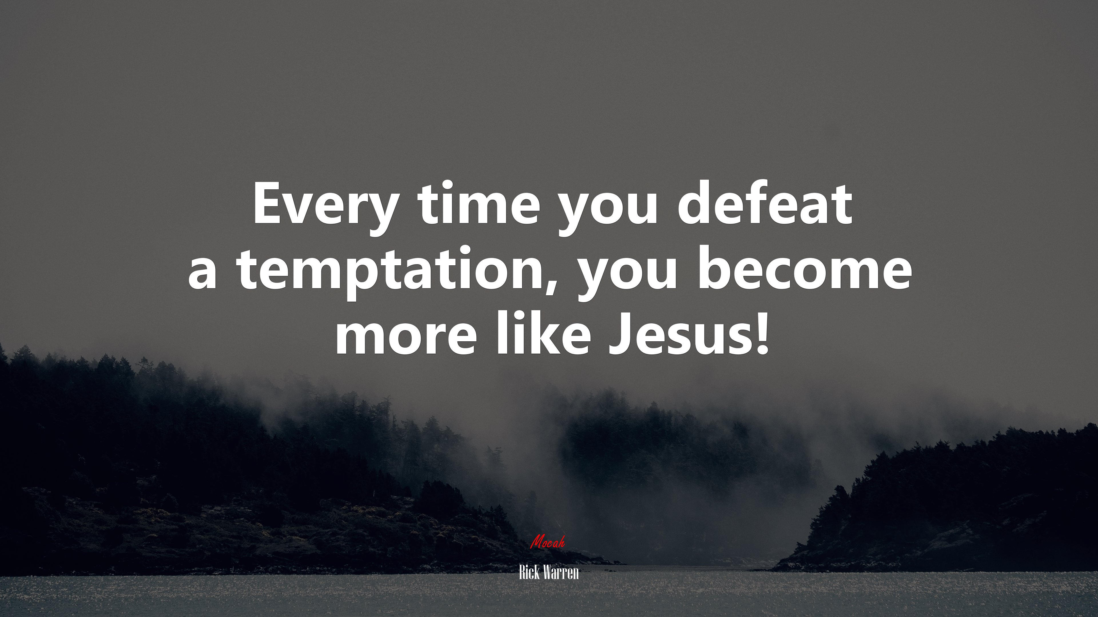 Every time you defeat a temptation, you become more like Jesus! | Rick Warren quote HD Wallpaper
