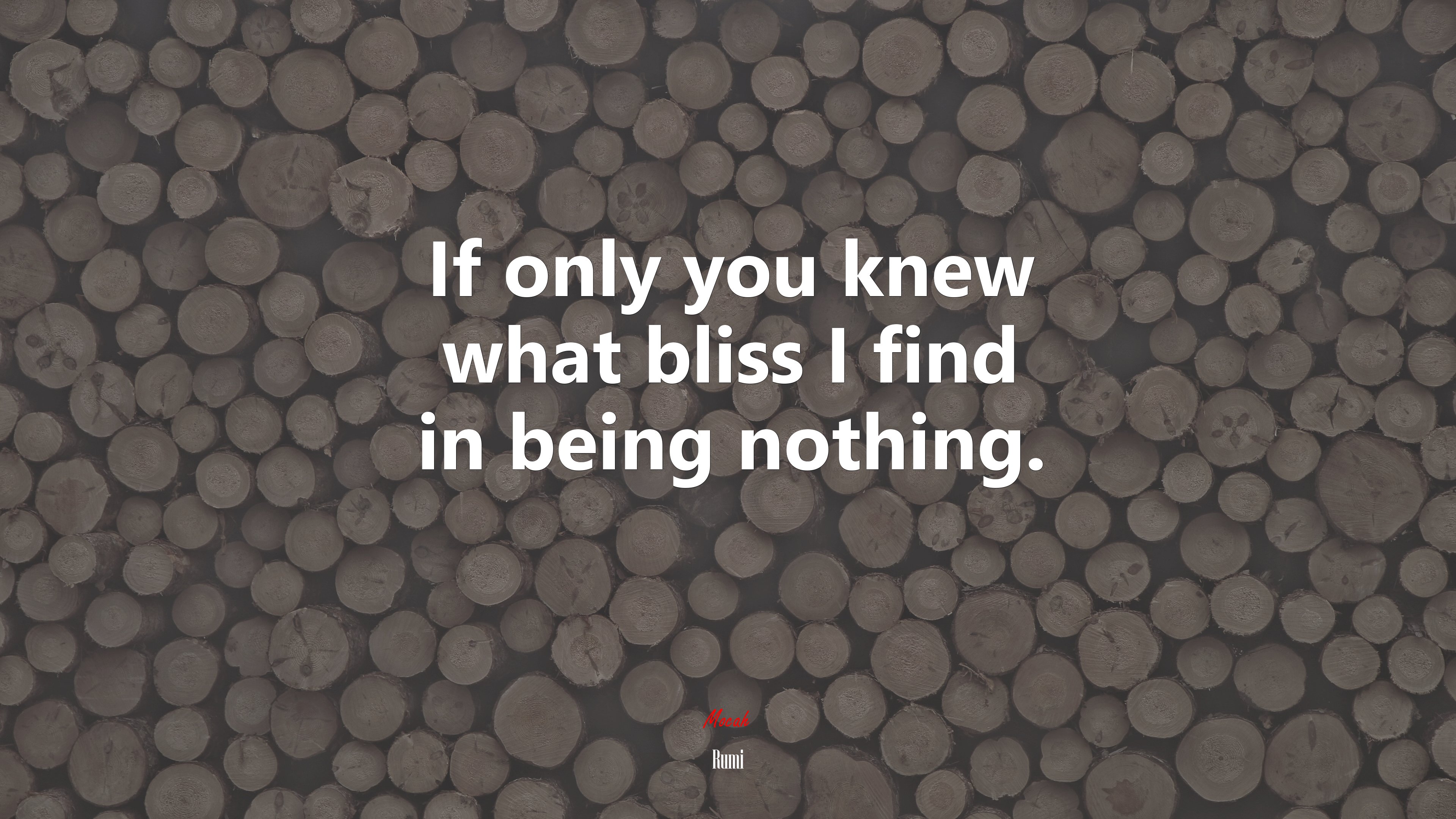 If only you knew what bliss I find in being nothing. | Rumi quote HD Wallpaper