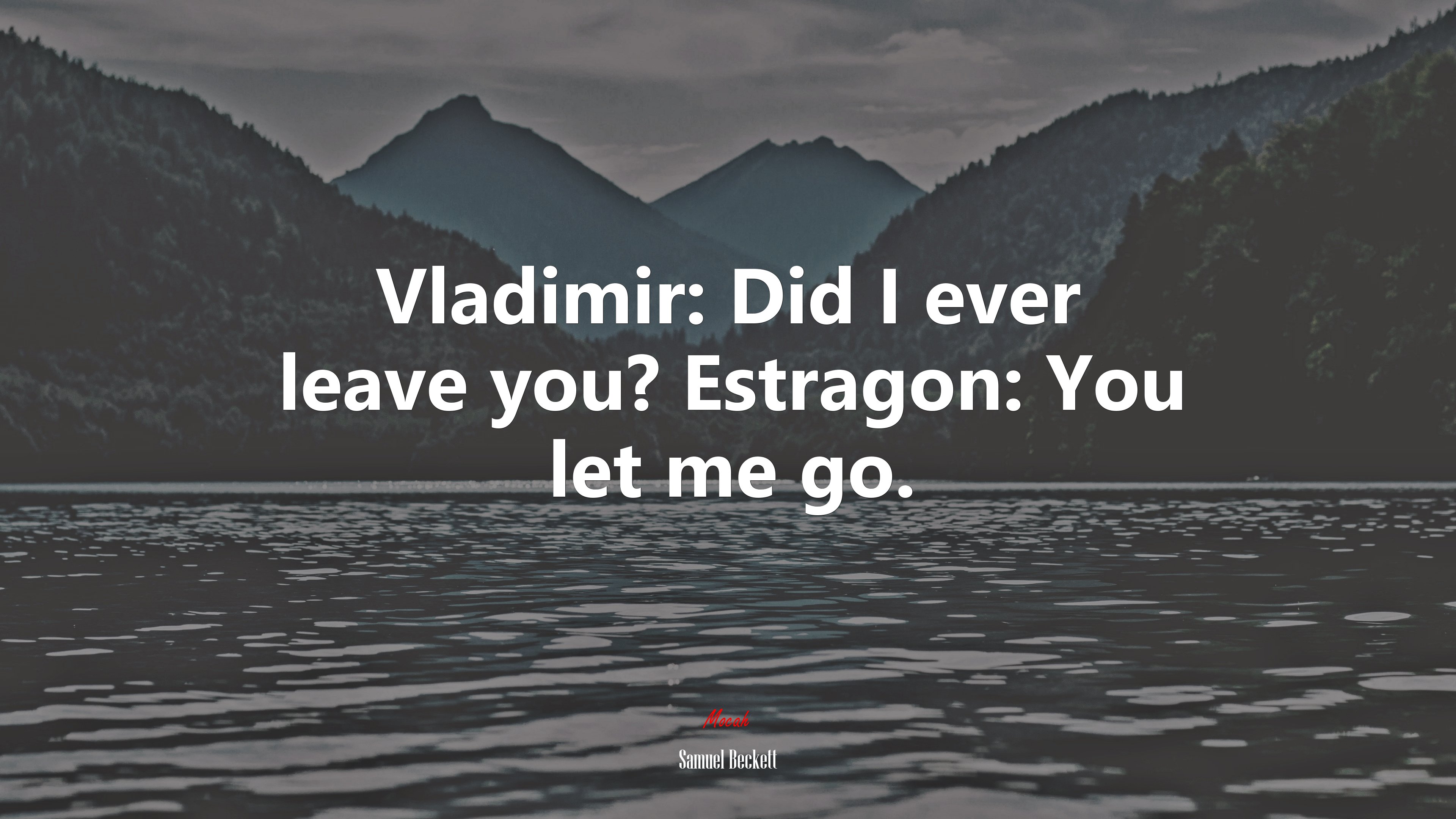 Vladimir: Did I ever leave you? Estragon: You let me go. | Samuel Beckett quote HD Wallpaper
