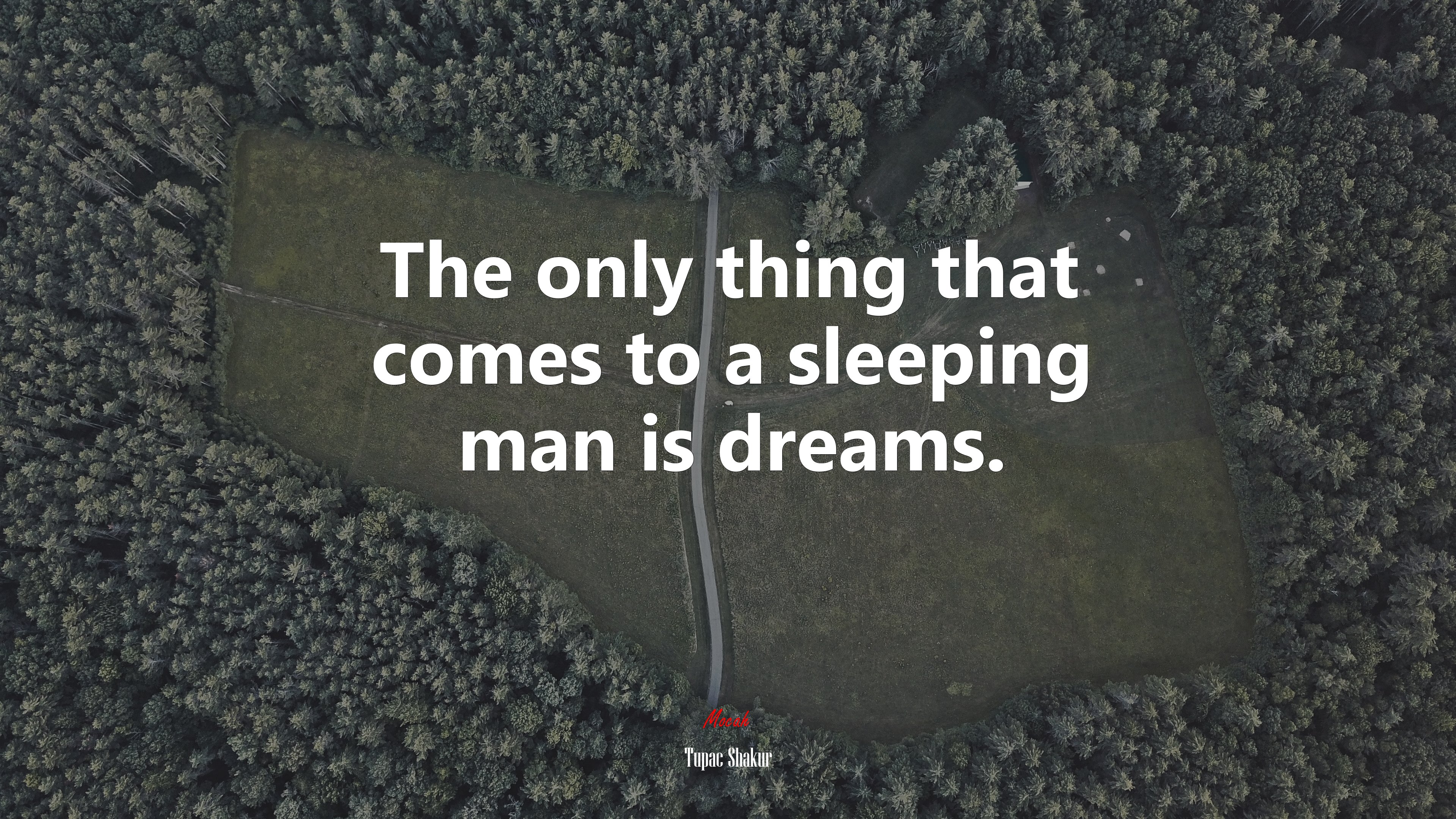 The only thing that comes to a sleeping man is dreams. | Tupac Shakur quote HD Wallpaper