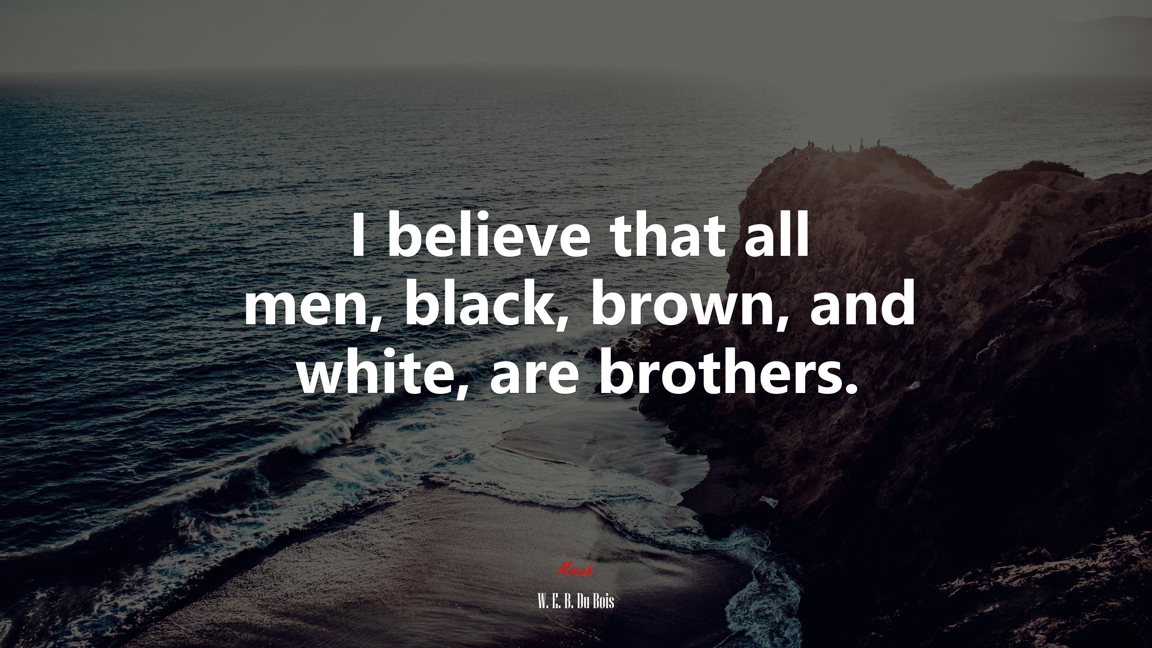 I believe that all men, black, brown, and white, are brothers. | W. E. B. Du Bois quote HD Wallpaper