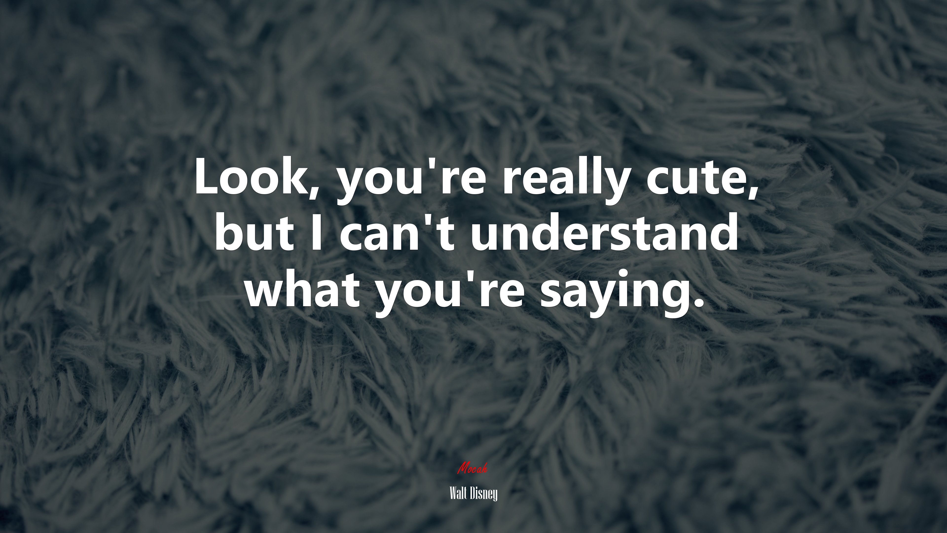 Look, you’re really cute, but I can’t understand what you’re saying. | Walt Disney quote HD Wallpaper
