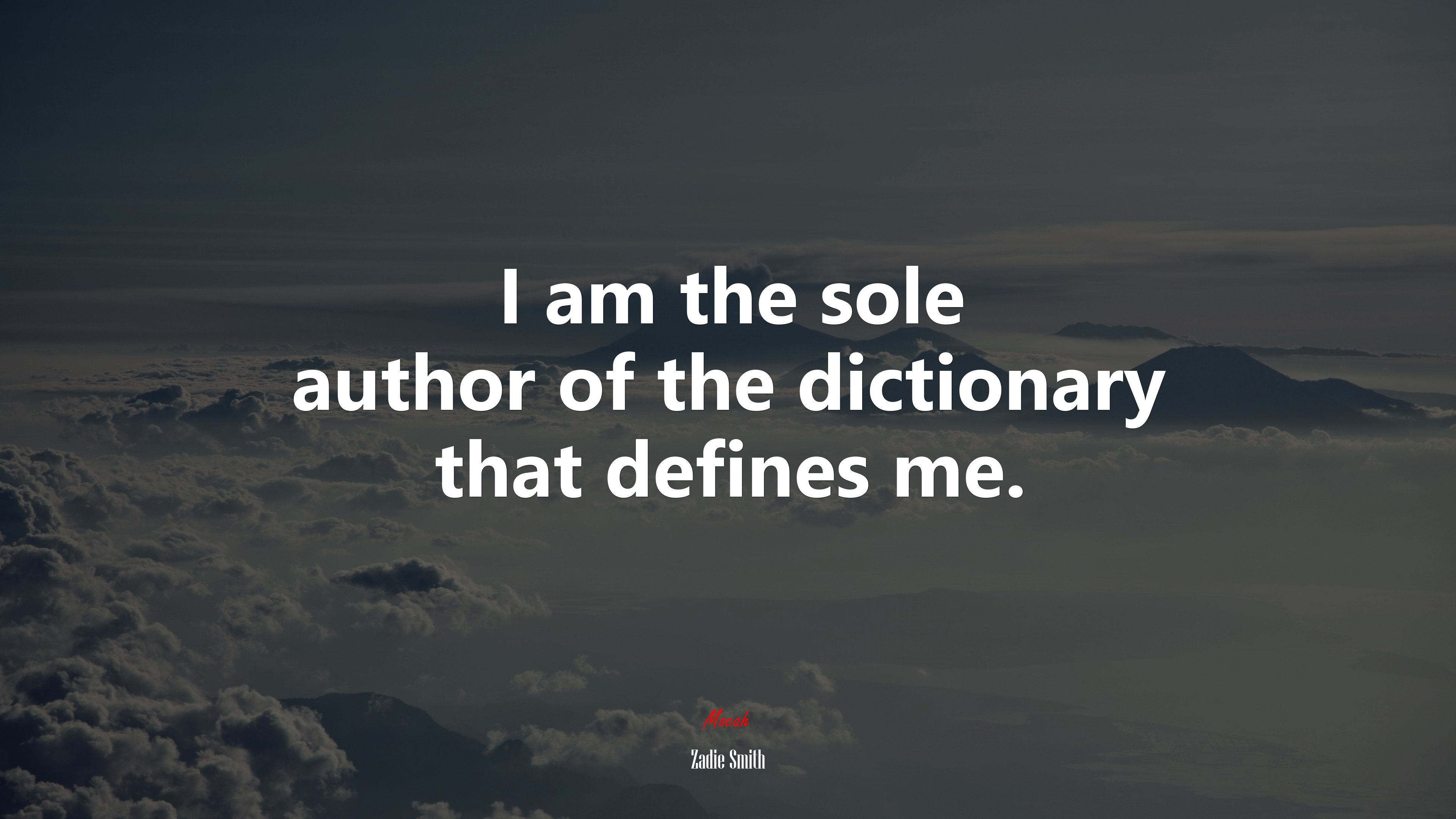 I am the sole author of the dictionary that defines me. | Zadie Smith quote HD Wallpaper