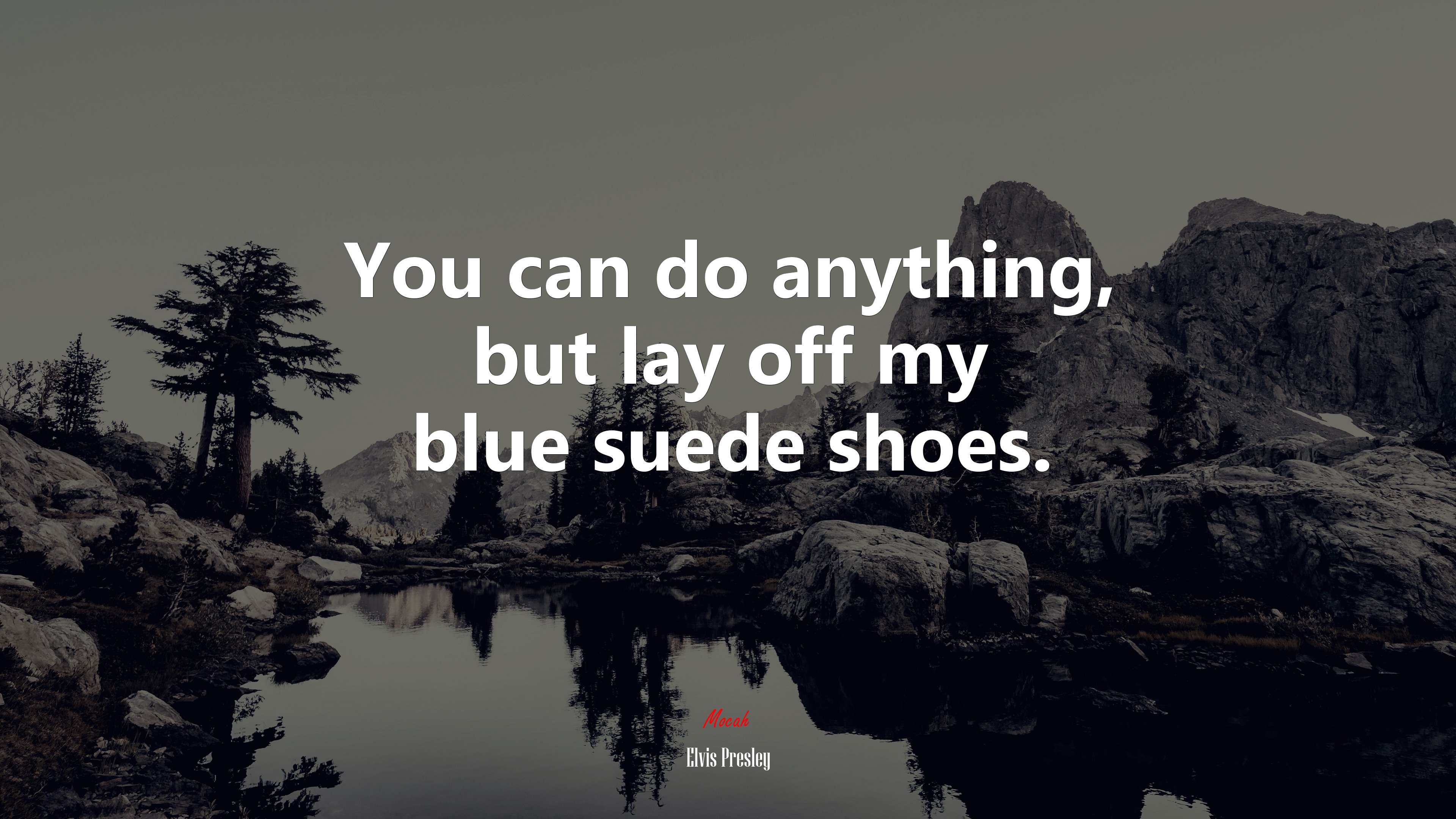 You can do anything, but lay off my blue suede shoes. | Elvis Presley quote HD Wallpaper