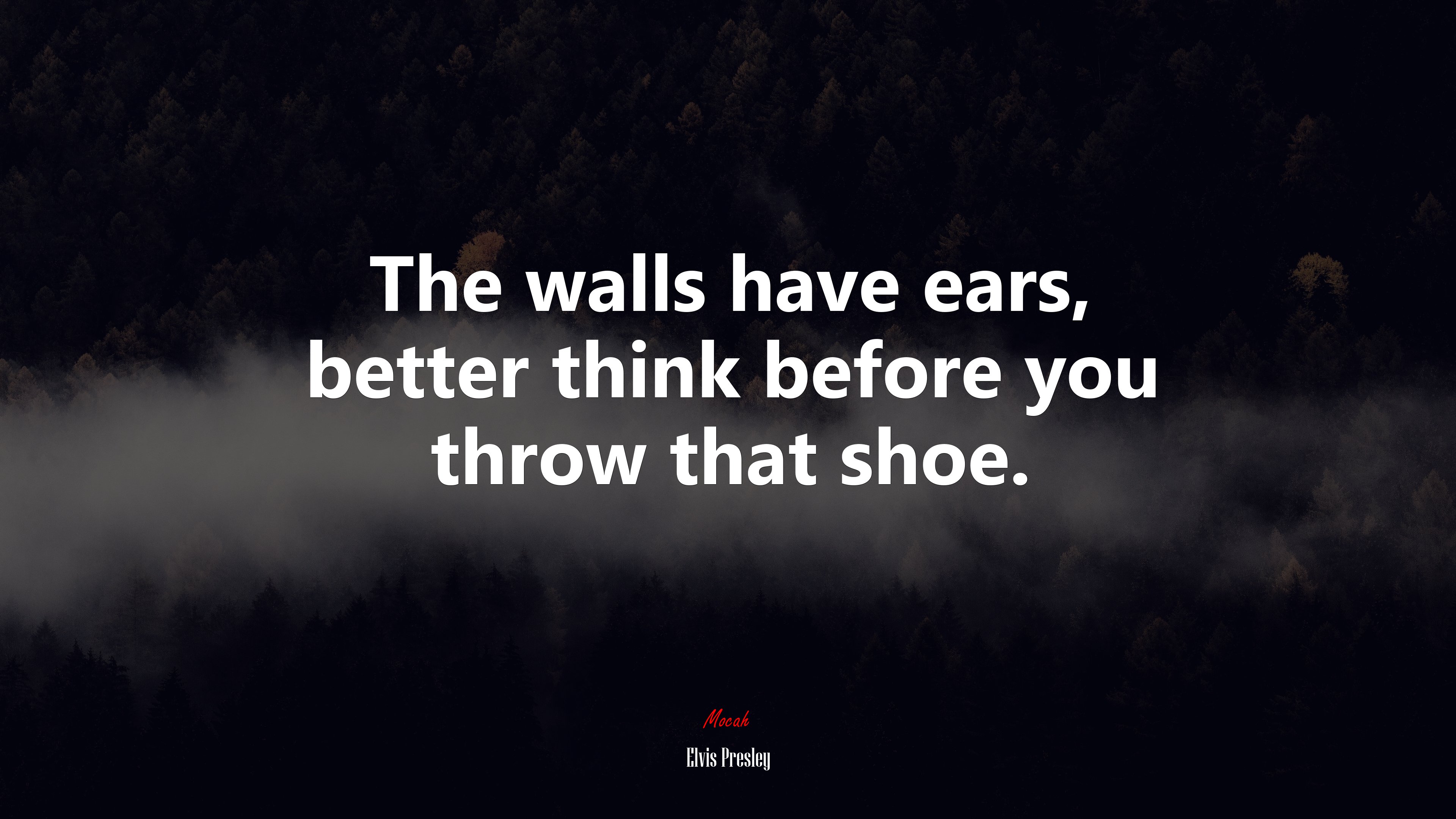 The walls have ears, better think before you throw that shoe. | Elvis Presley quote HD Wallpaper