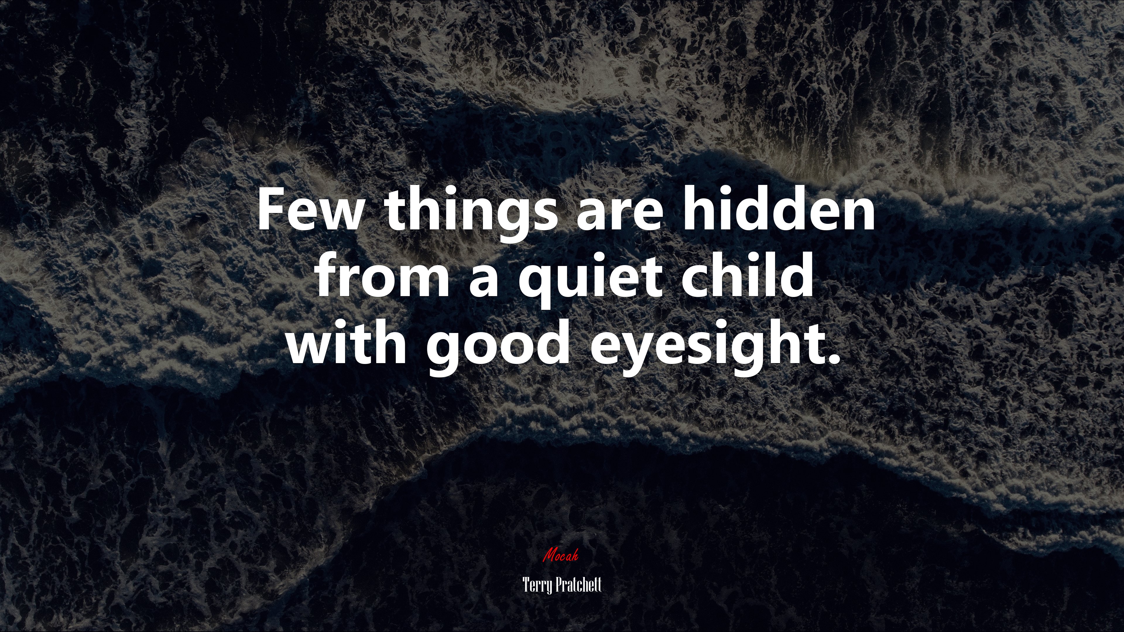 Few things are hidden from a quiet child with good eyesight. | Terry Pratchett quote HD Wallpaper
