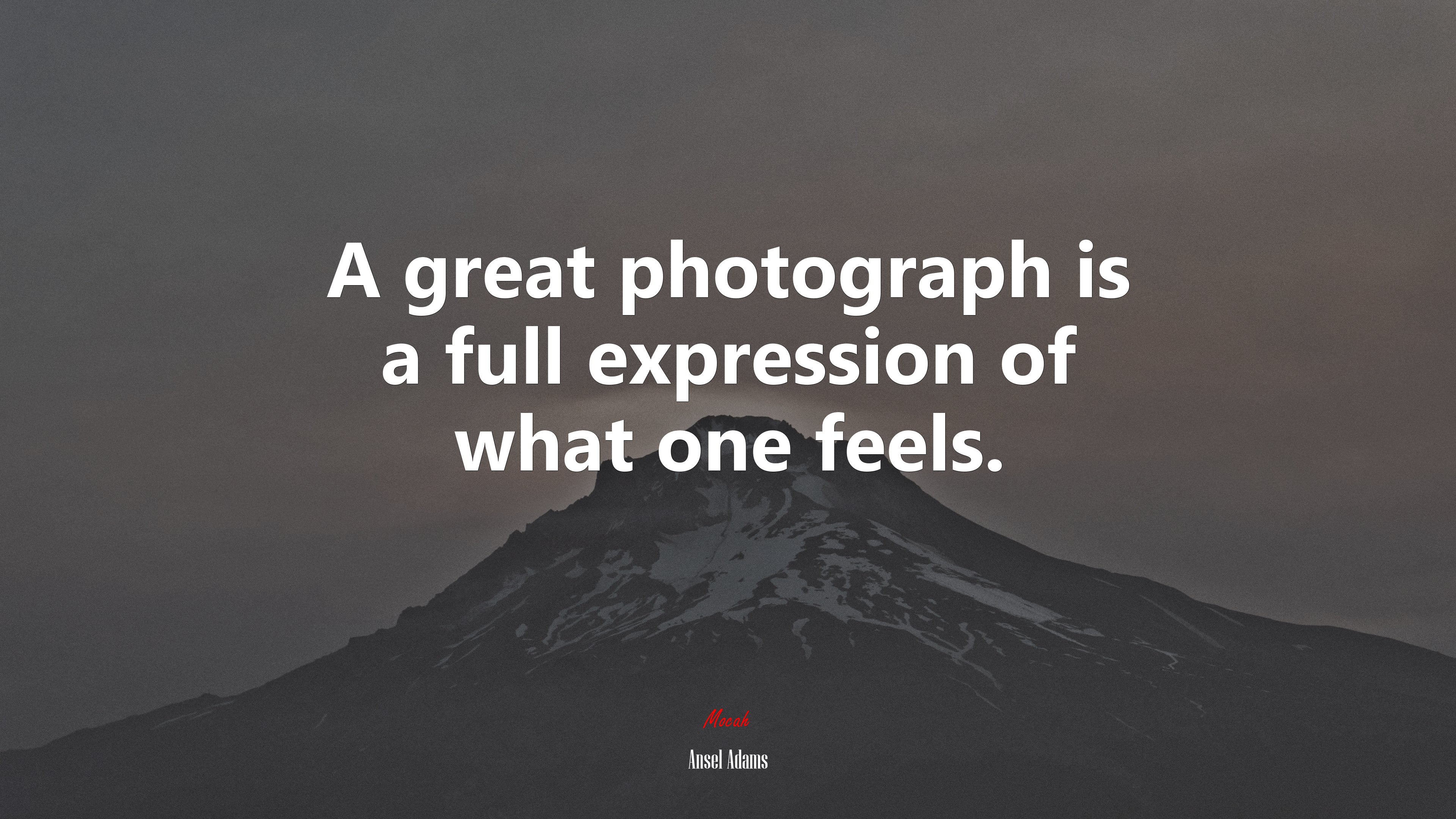 A great photograph is a full expression of what one feels. | Ansel Adams quote HD Wallpaper