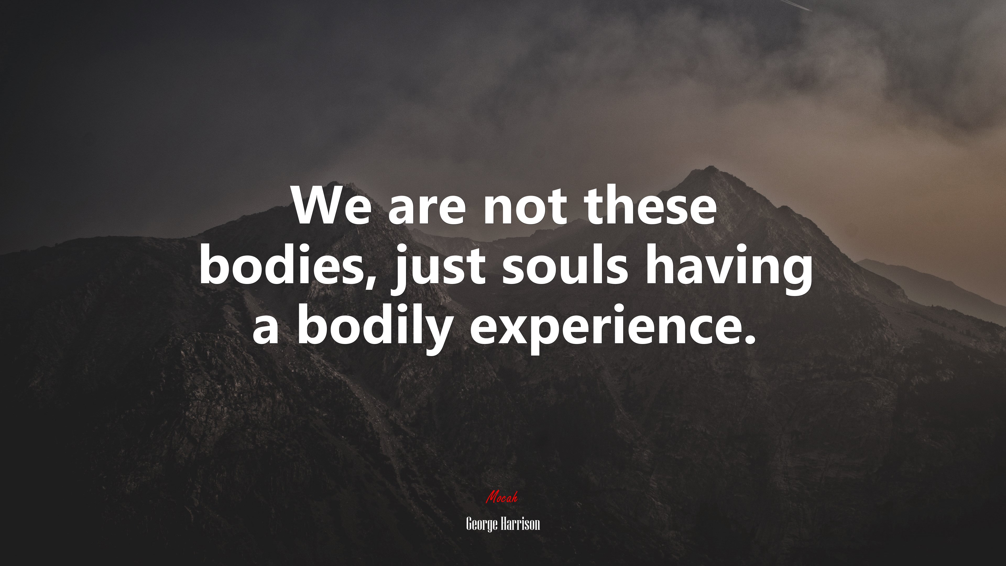 We are not these bodies, just souls having a bodily experience. | George Harrison quote HD Wallpaper
