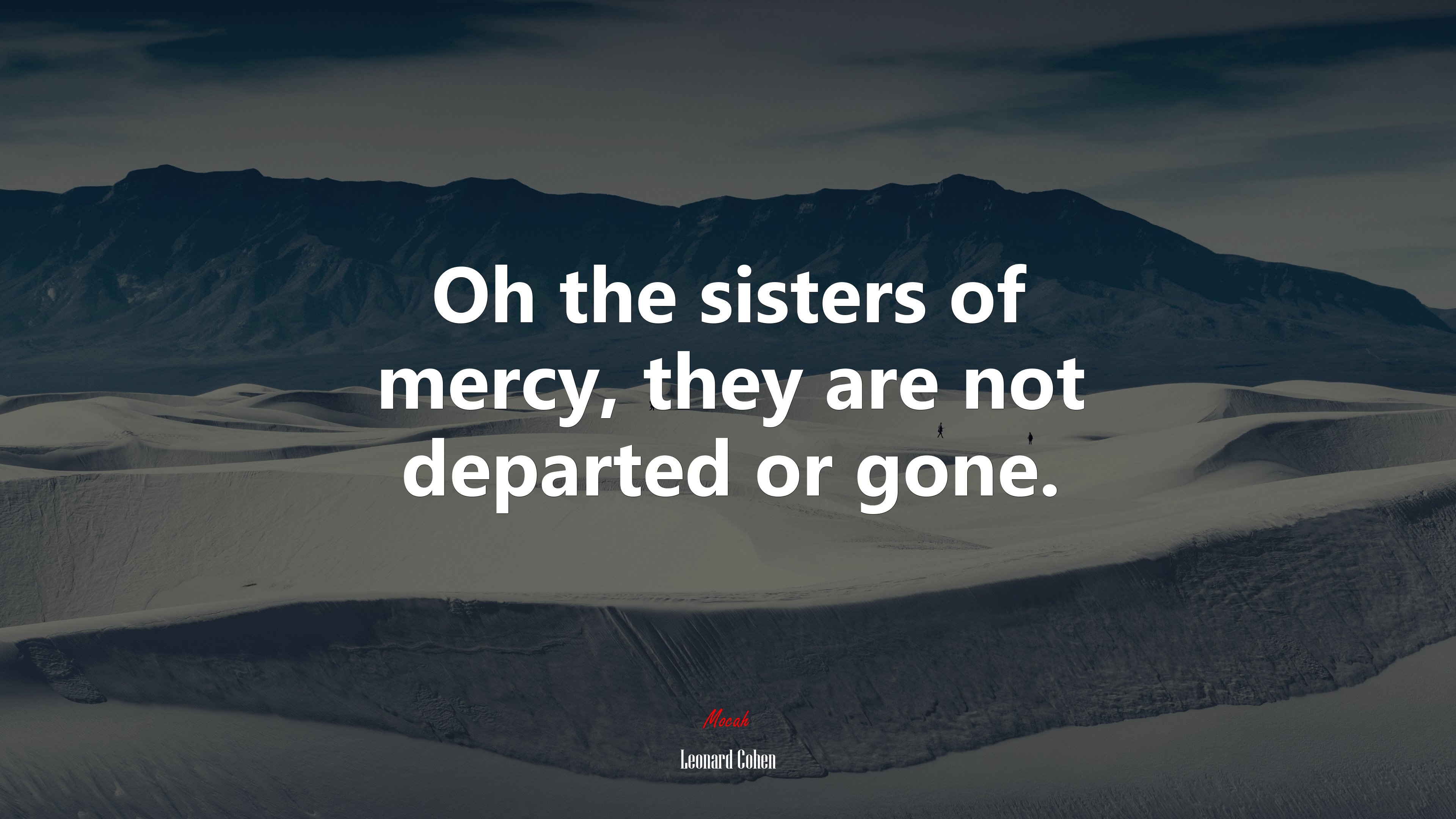 Oh the sisters of mercy, they are not departed or gone. | Leonard Cohen quote HD Wallpaper