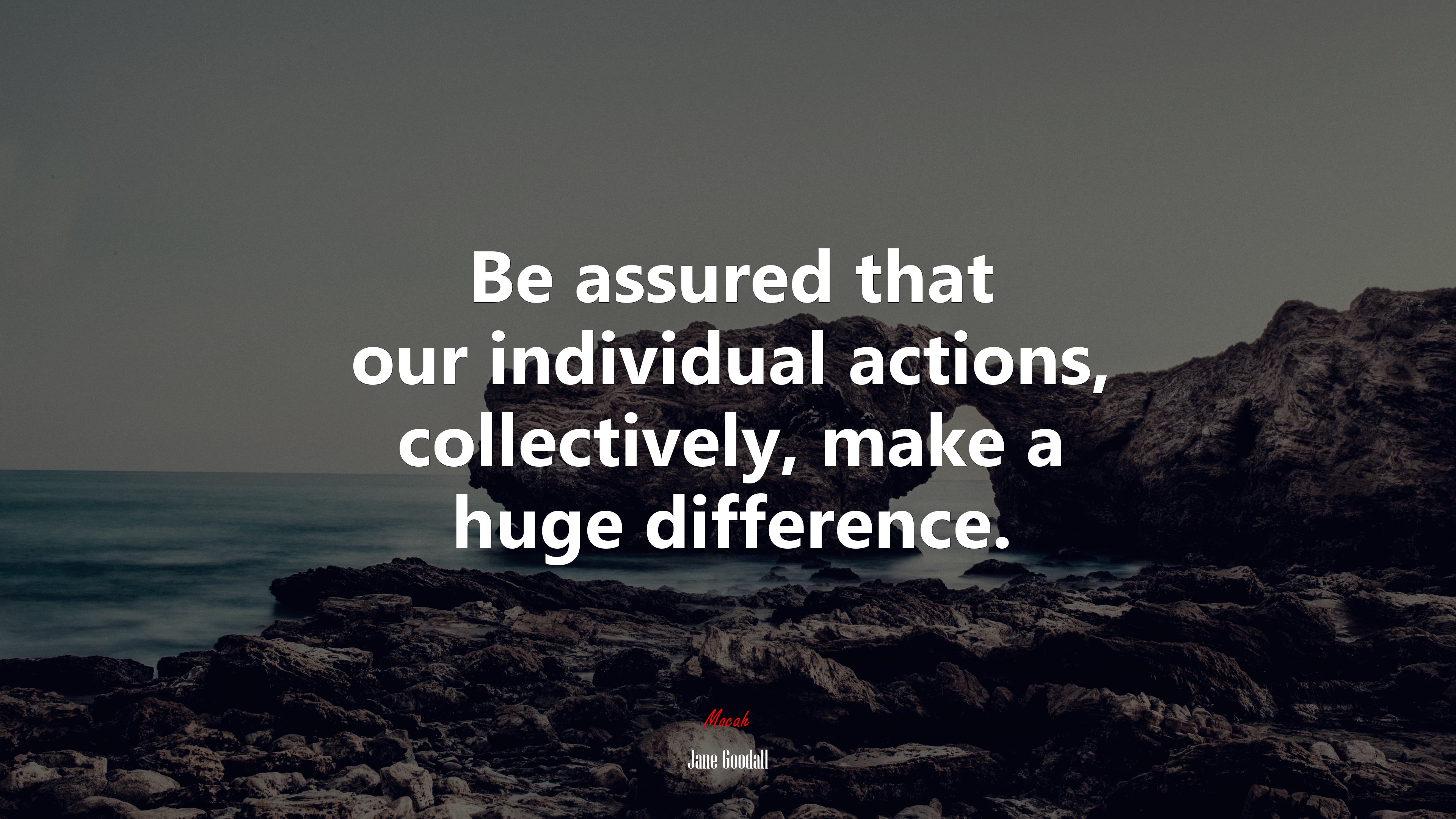 Be assured that our individual actions, collectively, make a huge difference. | Jane Goodall quote HD Wallpaper