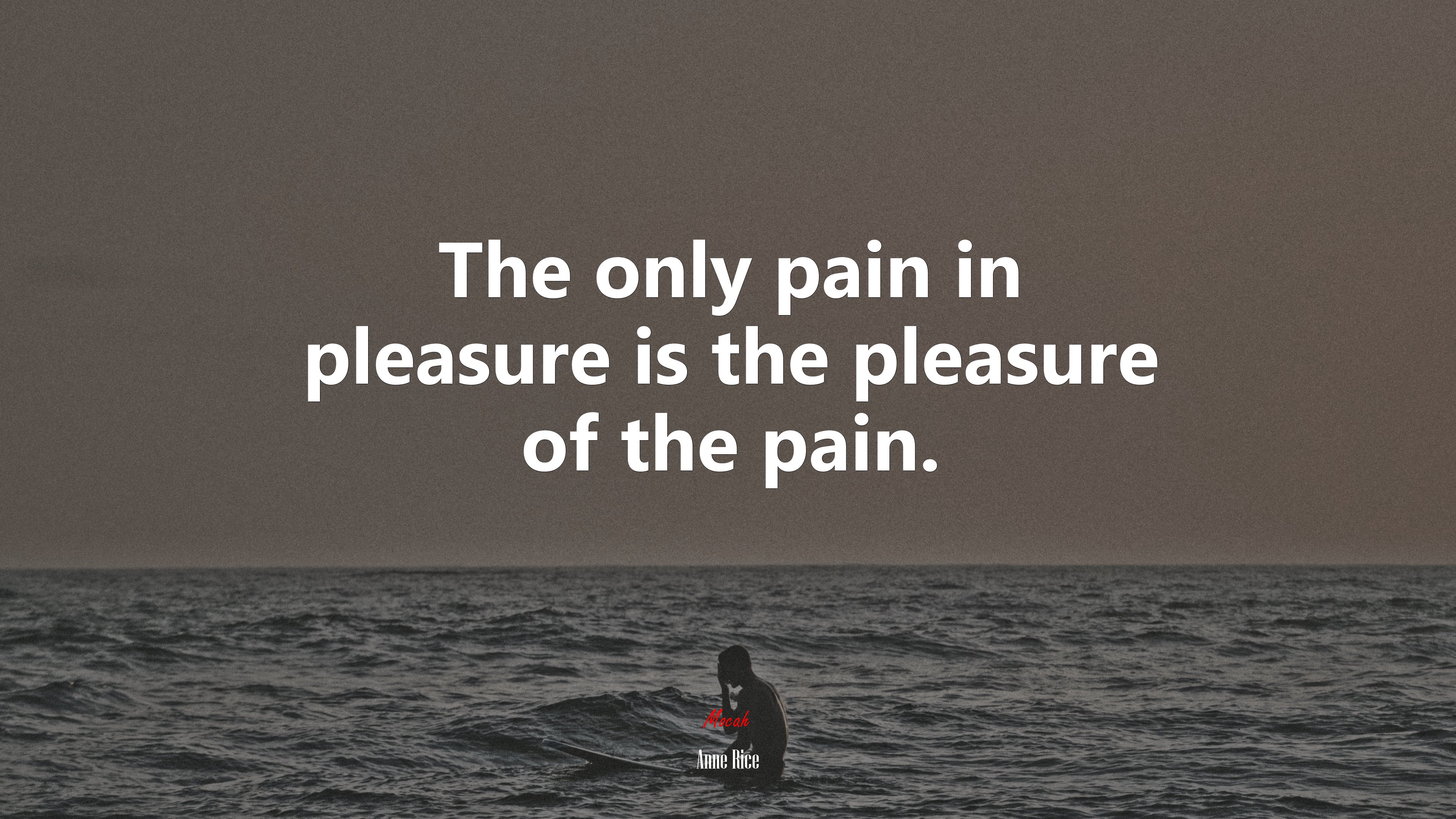 The only pain in pleasure is the pleasure of the pain. | Anne Rice quote HD Wallpaper