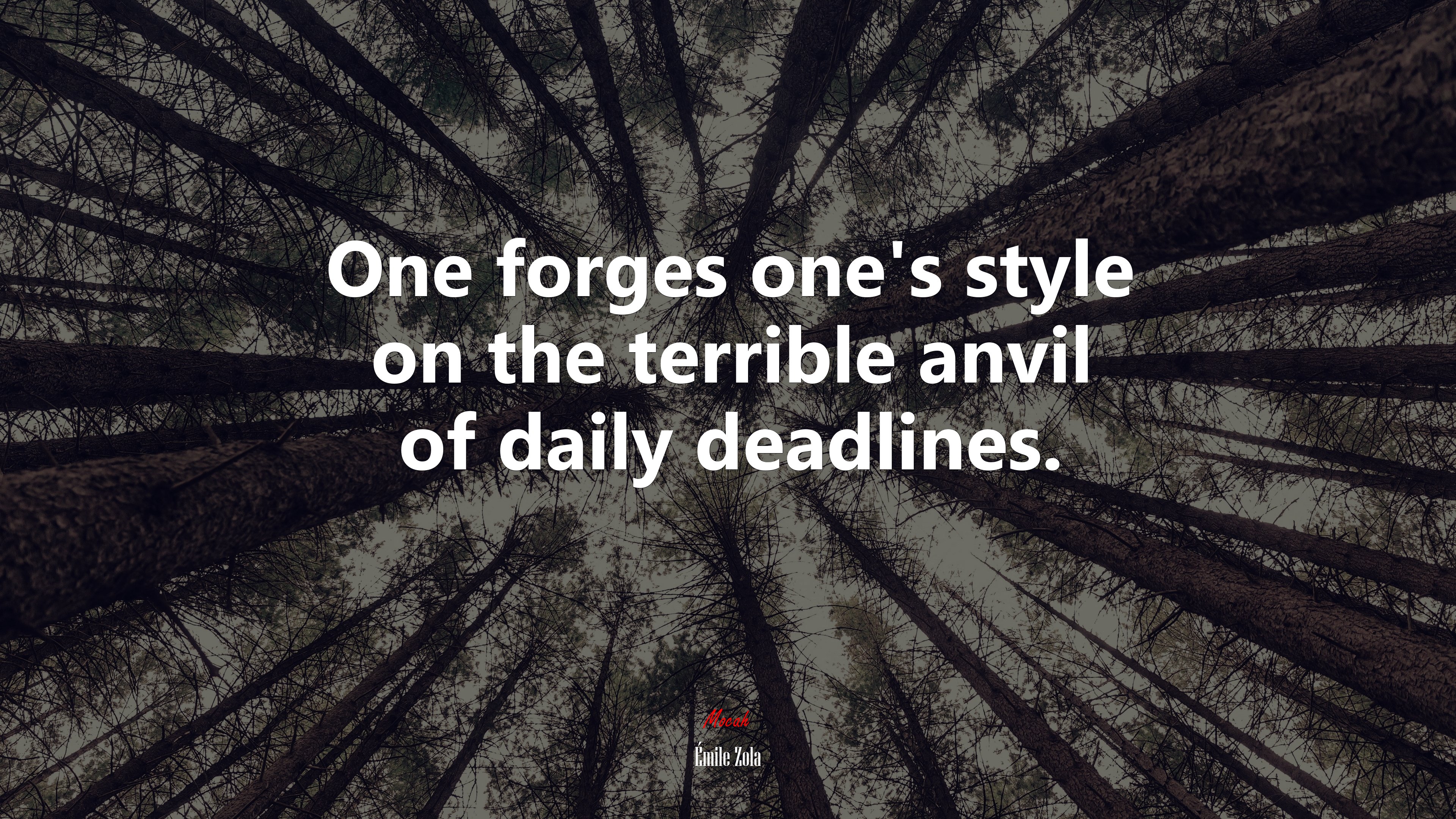 One forges one’s style on the terrible anvil of daily deadlines. | Émile Zola quote HD Wallpaper
