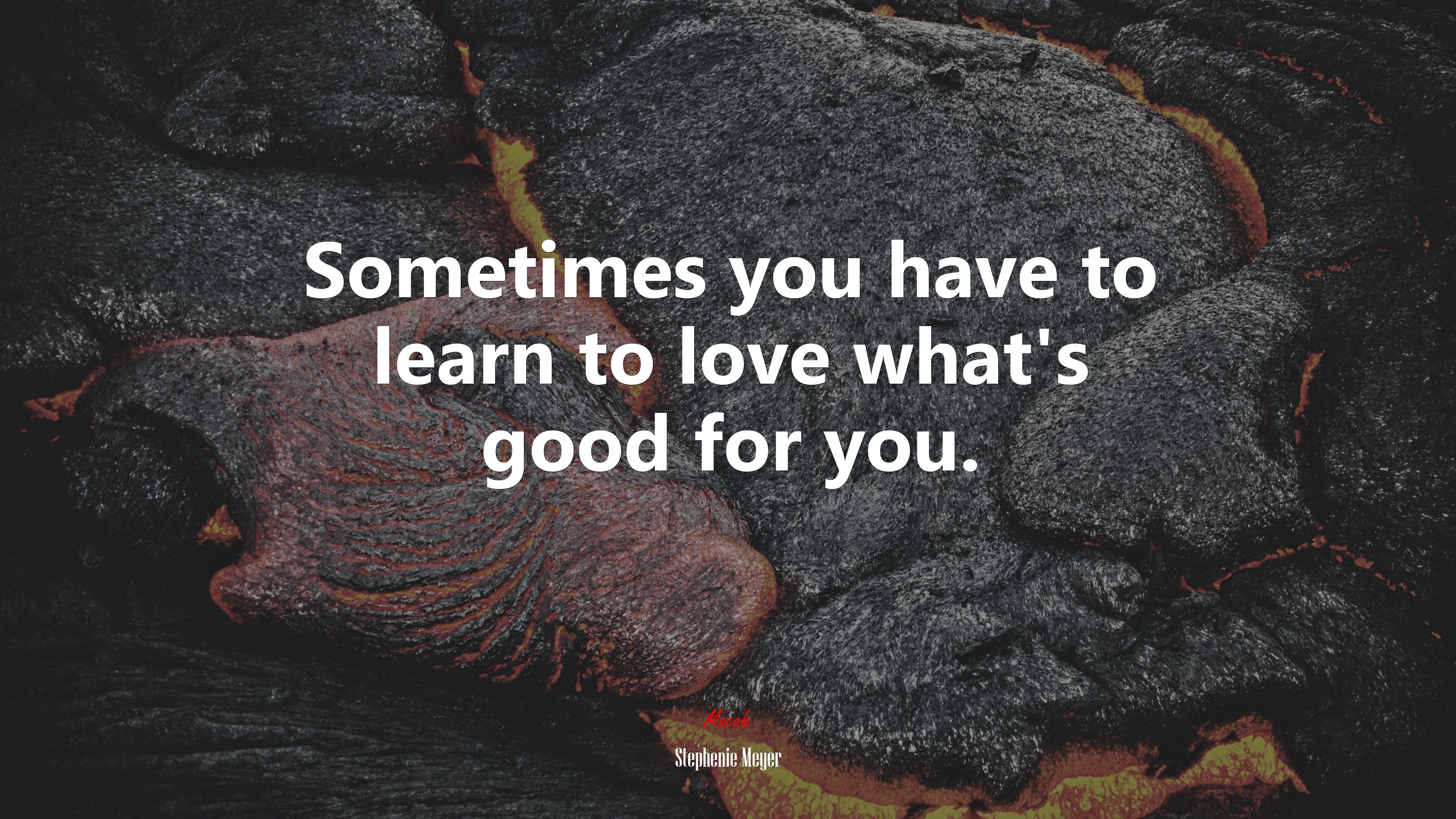 Sometimes you have to learn to love what’s good for you. | Stephenie Meyer quote HD Wallpaper