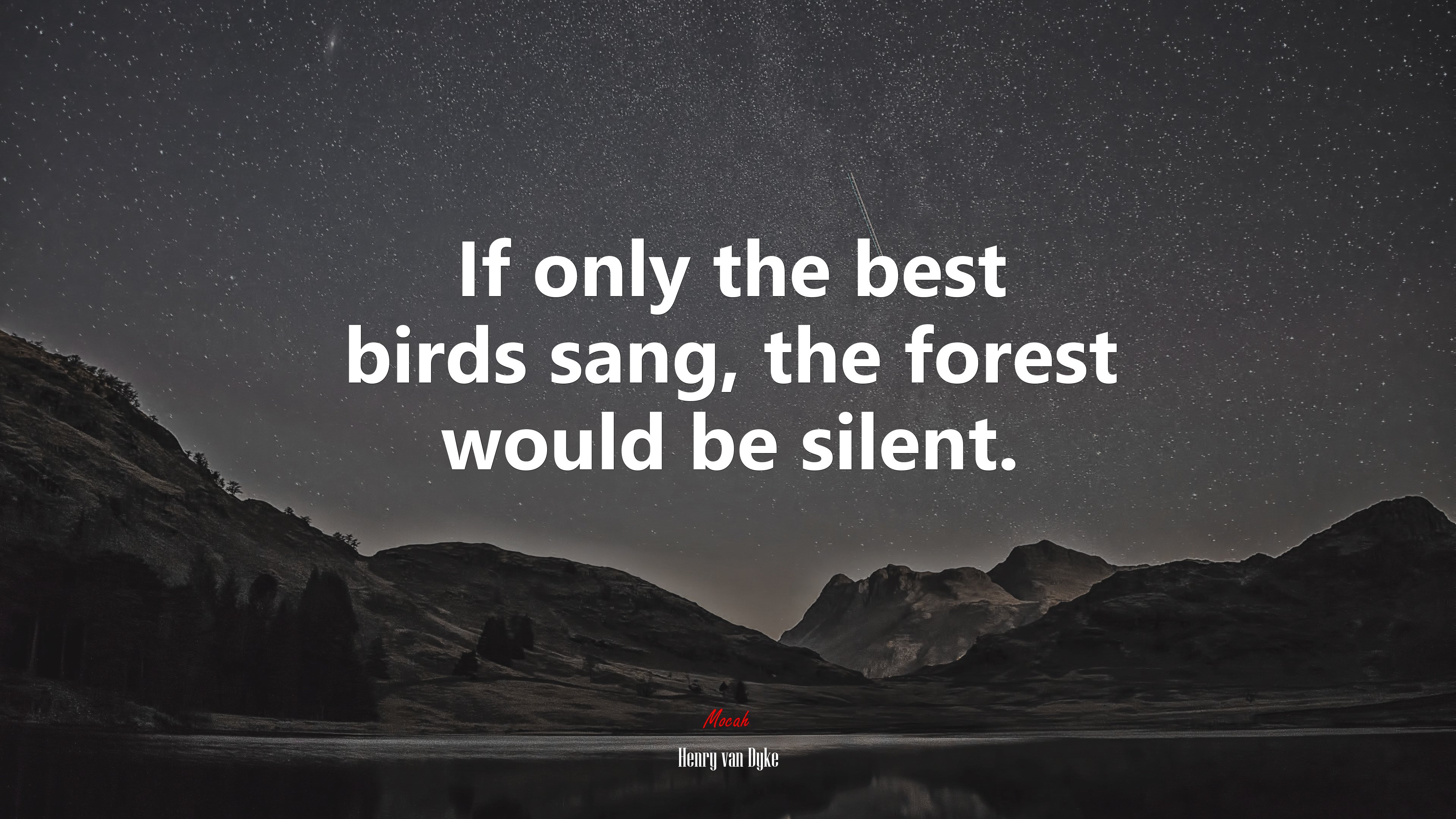 If only the best birds sang, the forest would be silent. | Henry van Dyke quote HD Wallpaper