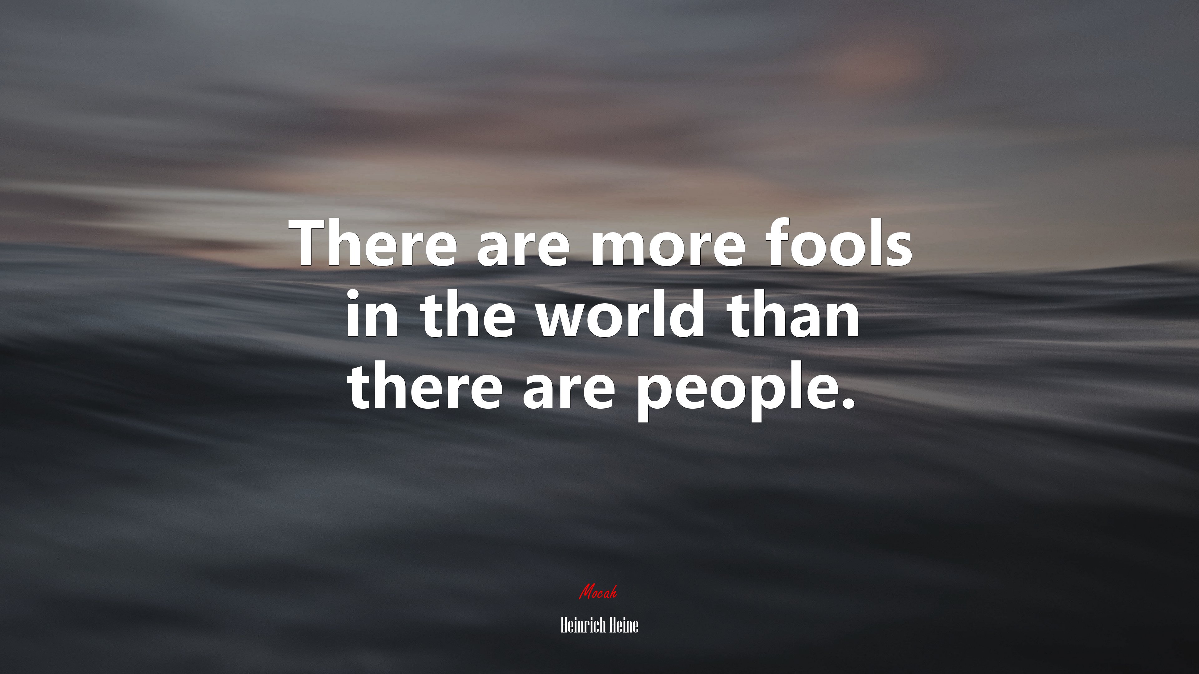 There are more fools in the world than there are people. | Heinrich Heine quote HD Wallpaper