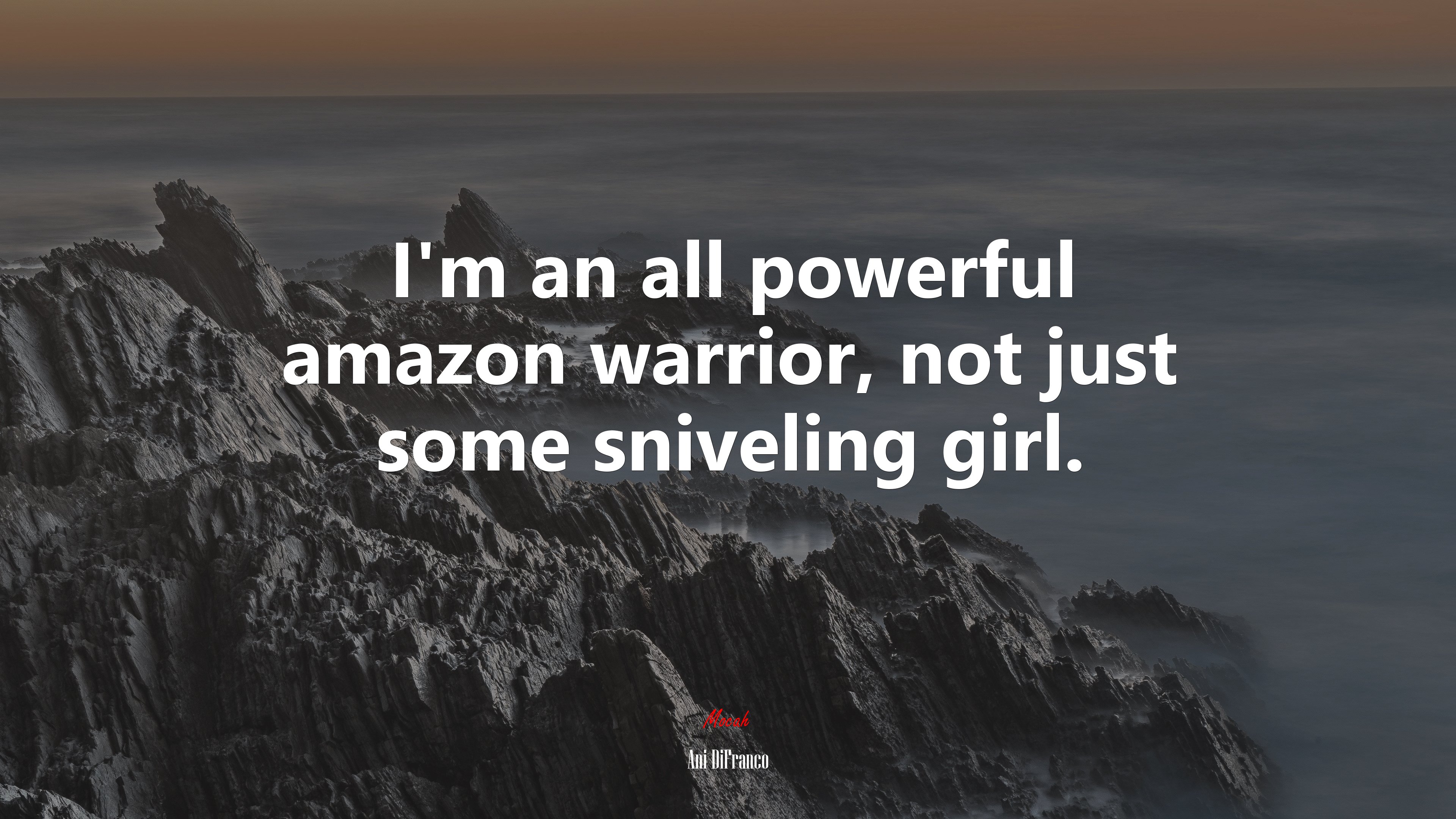 I’m an all powerful amazon warrior, not just some sniveling girl. | Ani DiFranco quote HD Wallpaper