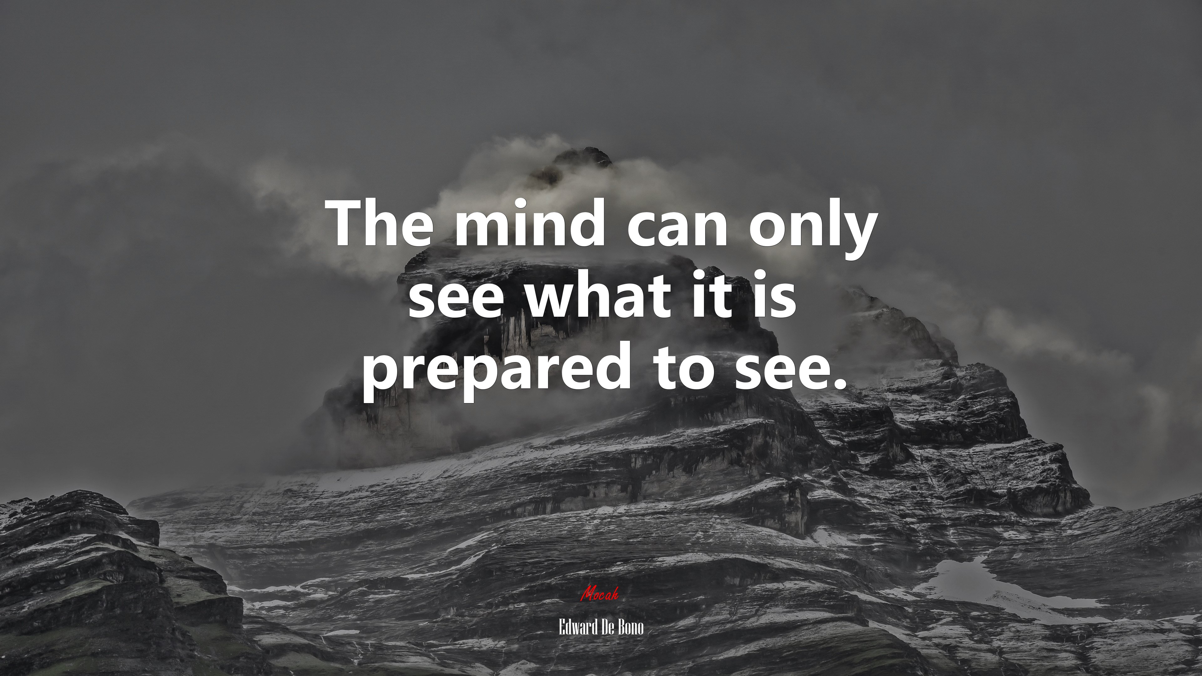 The mind can only see what it is prepared to see. | Edward De Bono quote HD Wallpaper