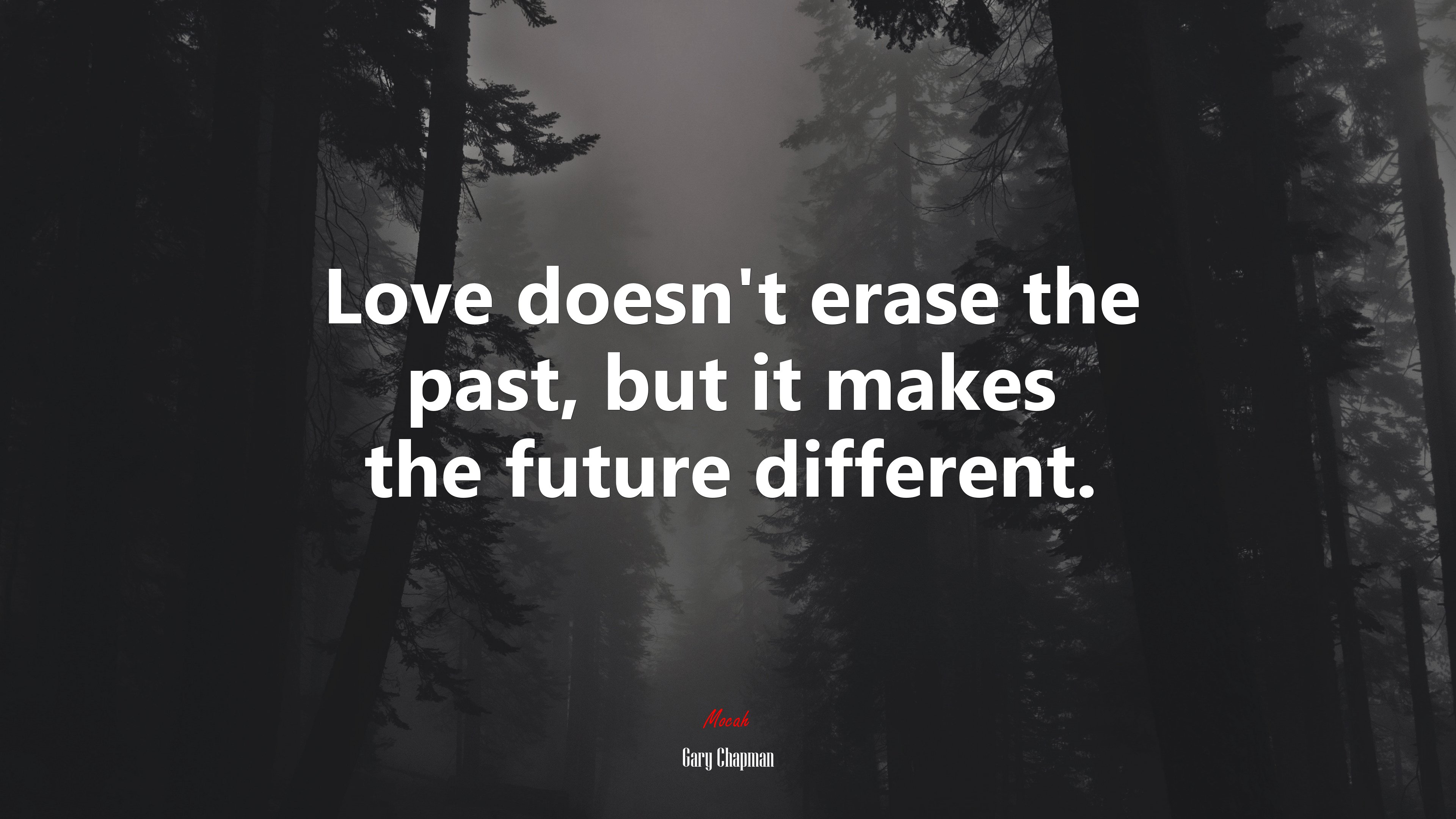 Love doesn’t erase the past, but it makes the future different. | Gary Chapman quote HD Wallpaper