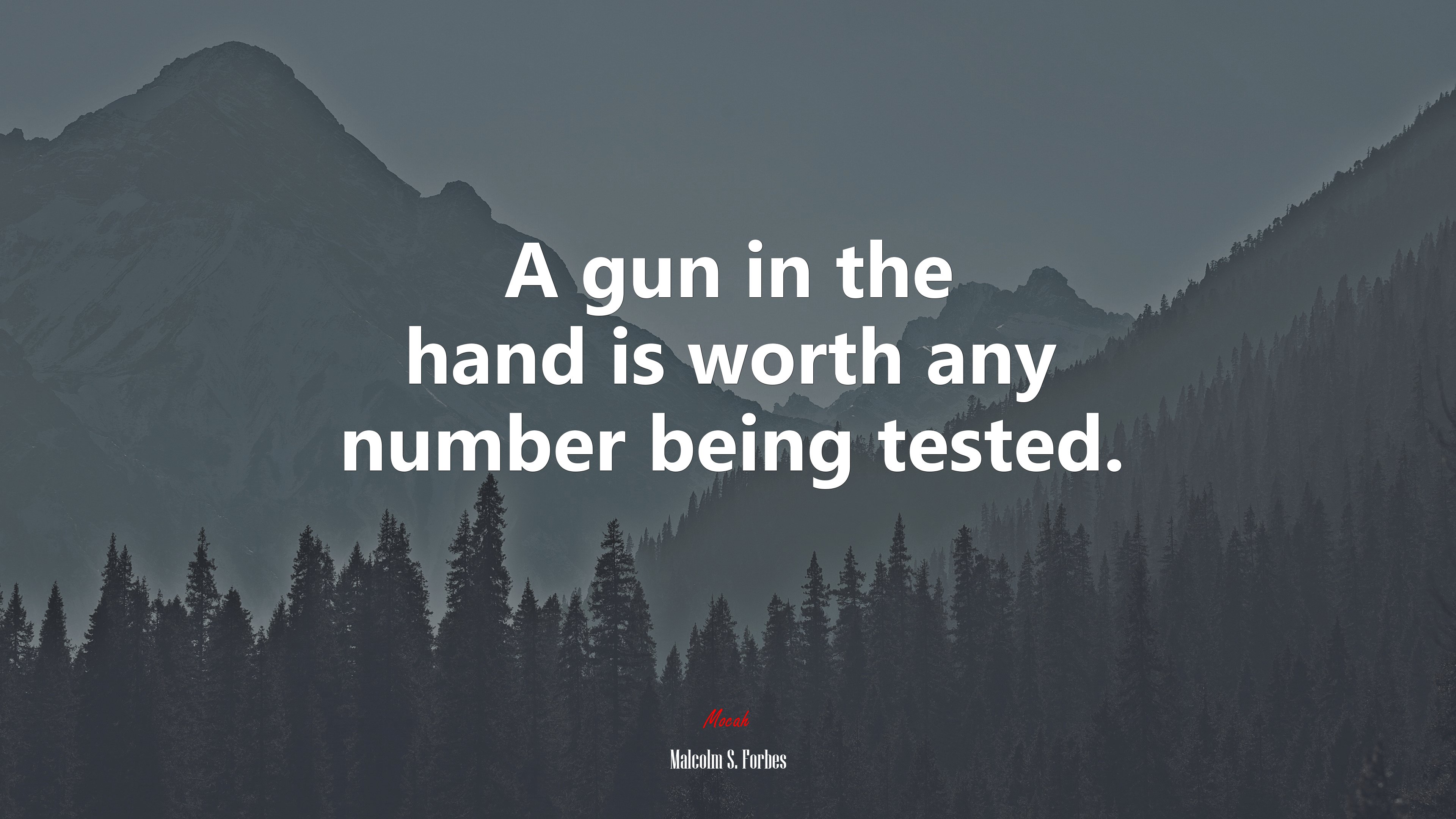 A gun in the hand is worth any number being tested. | Malcolm S. Forbes quote HD Wallpaper