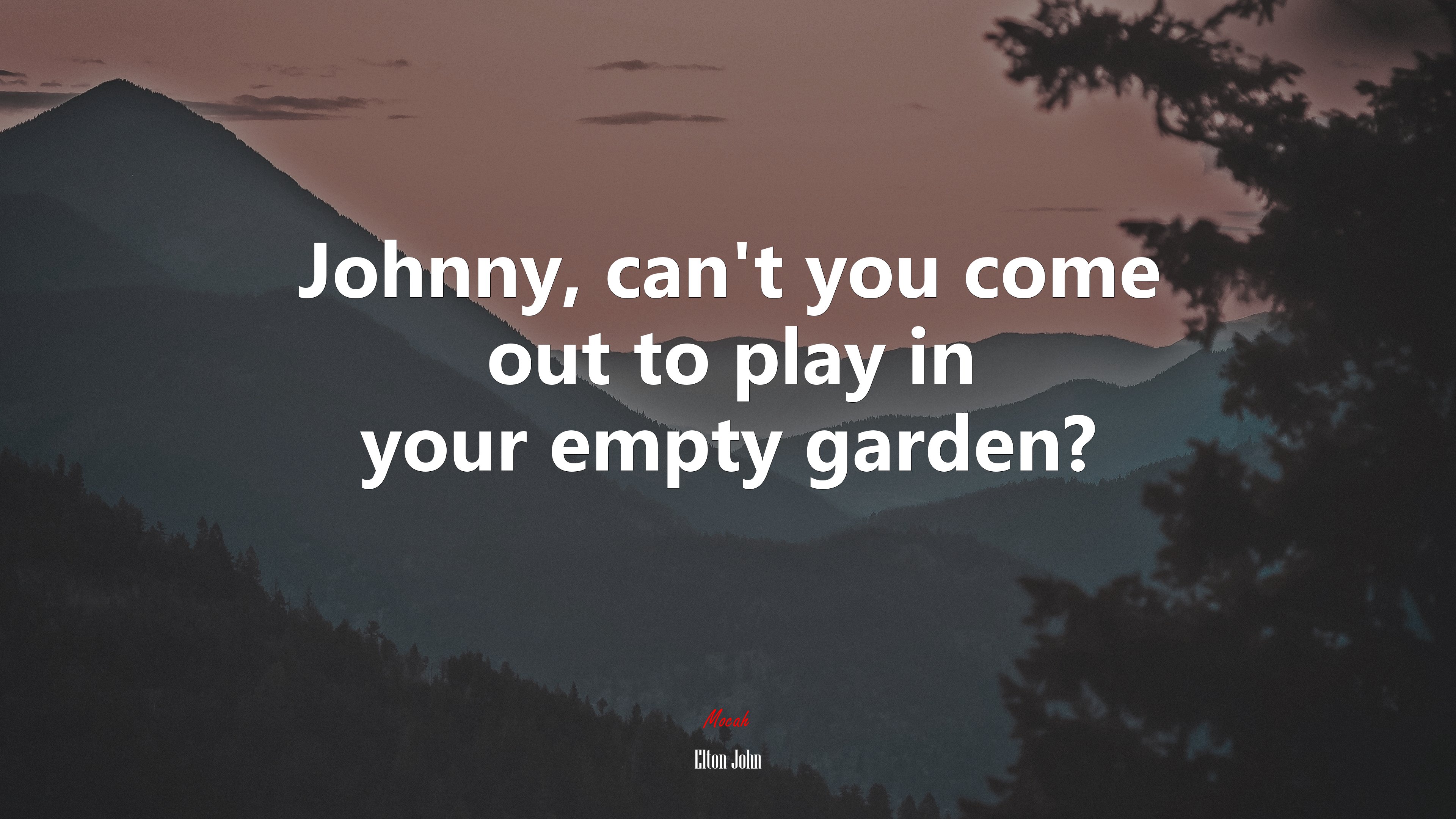Johnny, can’t you come out to play in your empty garden? | Elton John quote HD Wallpaper