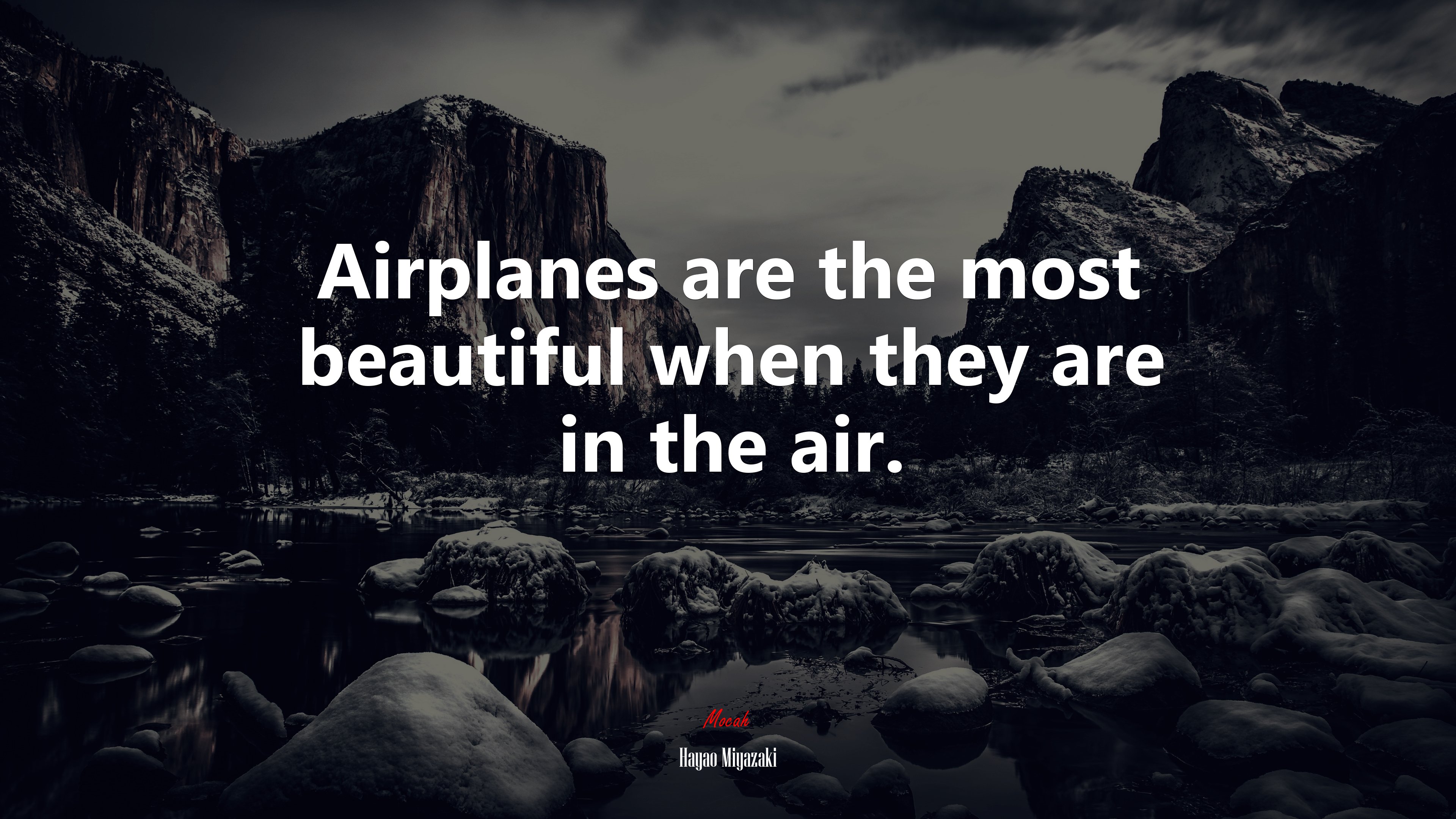 Airplanes are the most beautiful when they are in the air. | Hayao Miyazaki quote HD Wallpaper