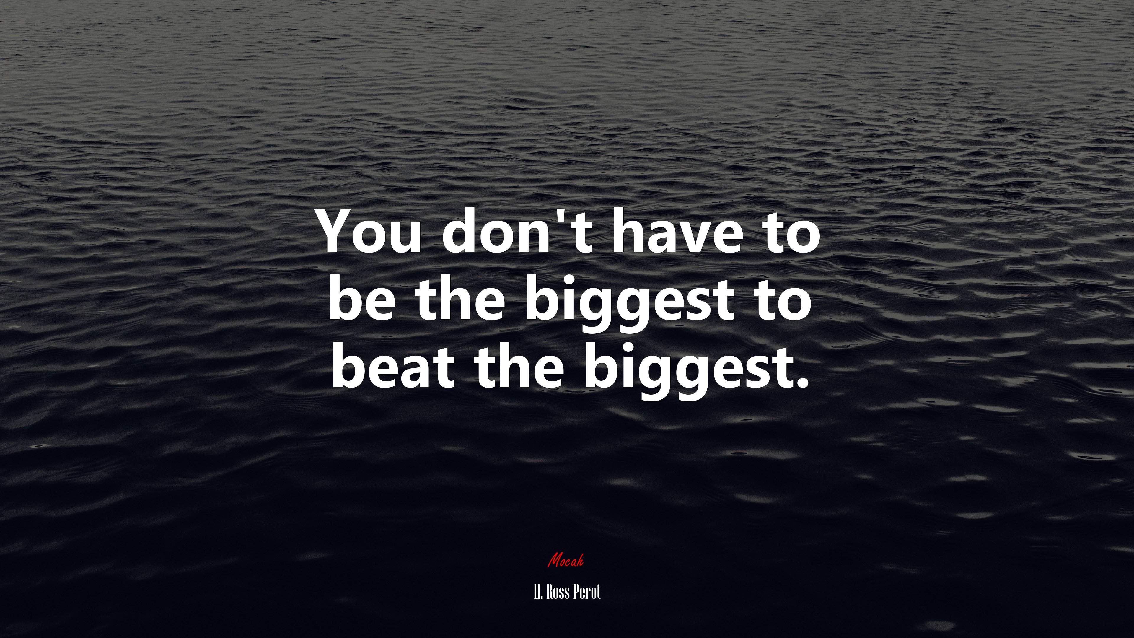 You don’t have to be the biggest to beat the biggest. | H. Ross Perot quote HD Wallpaper