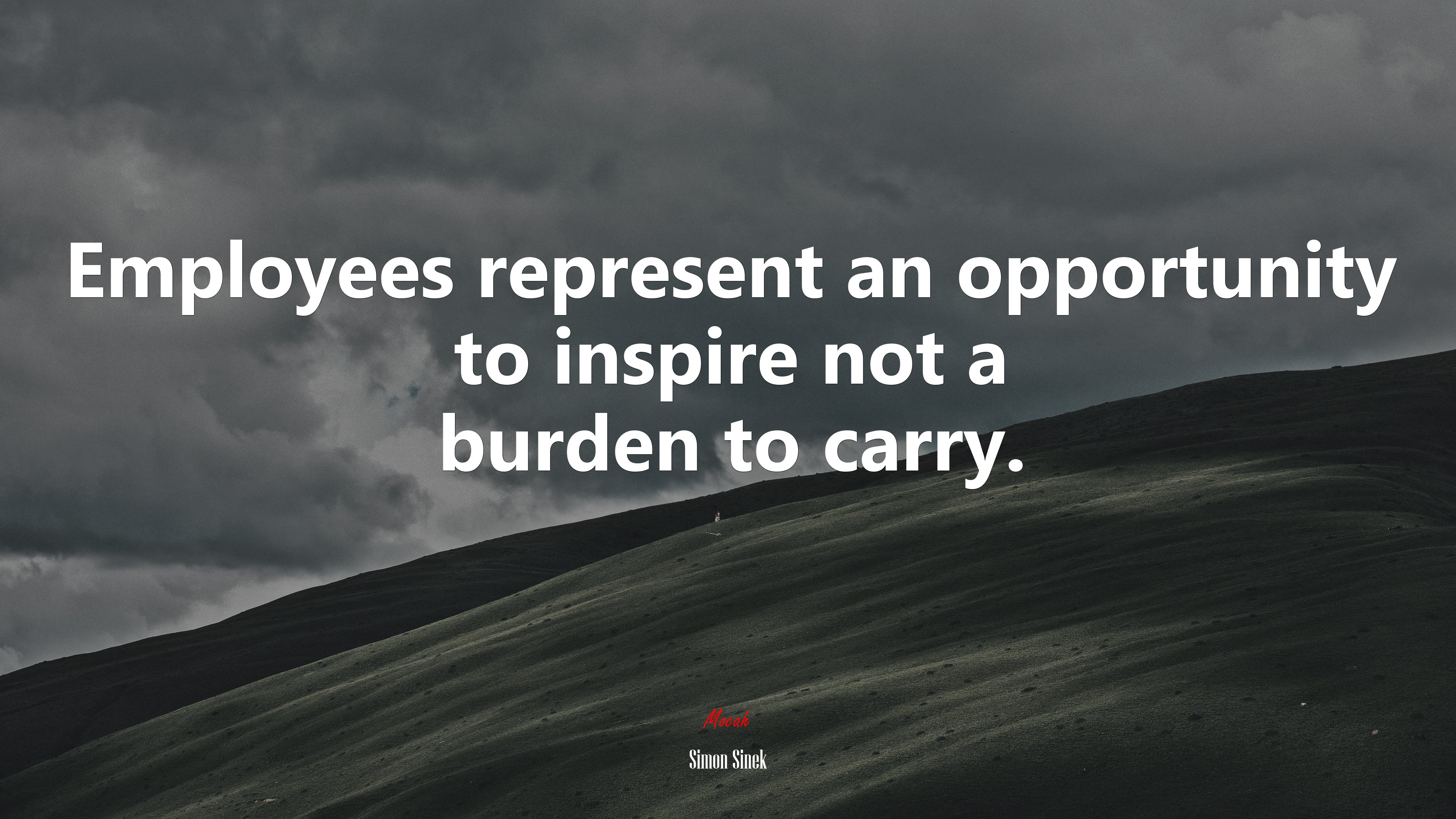 Employees represent an opportunity to inspire not a burden to carry. | Simon Sinek quote HD Wallpaper