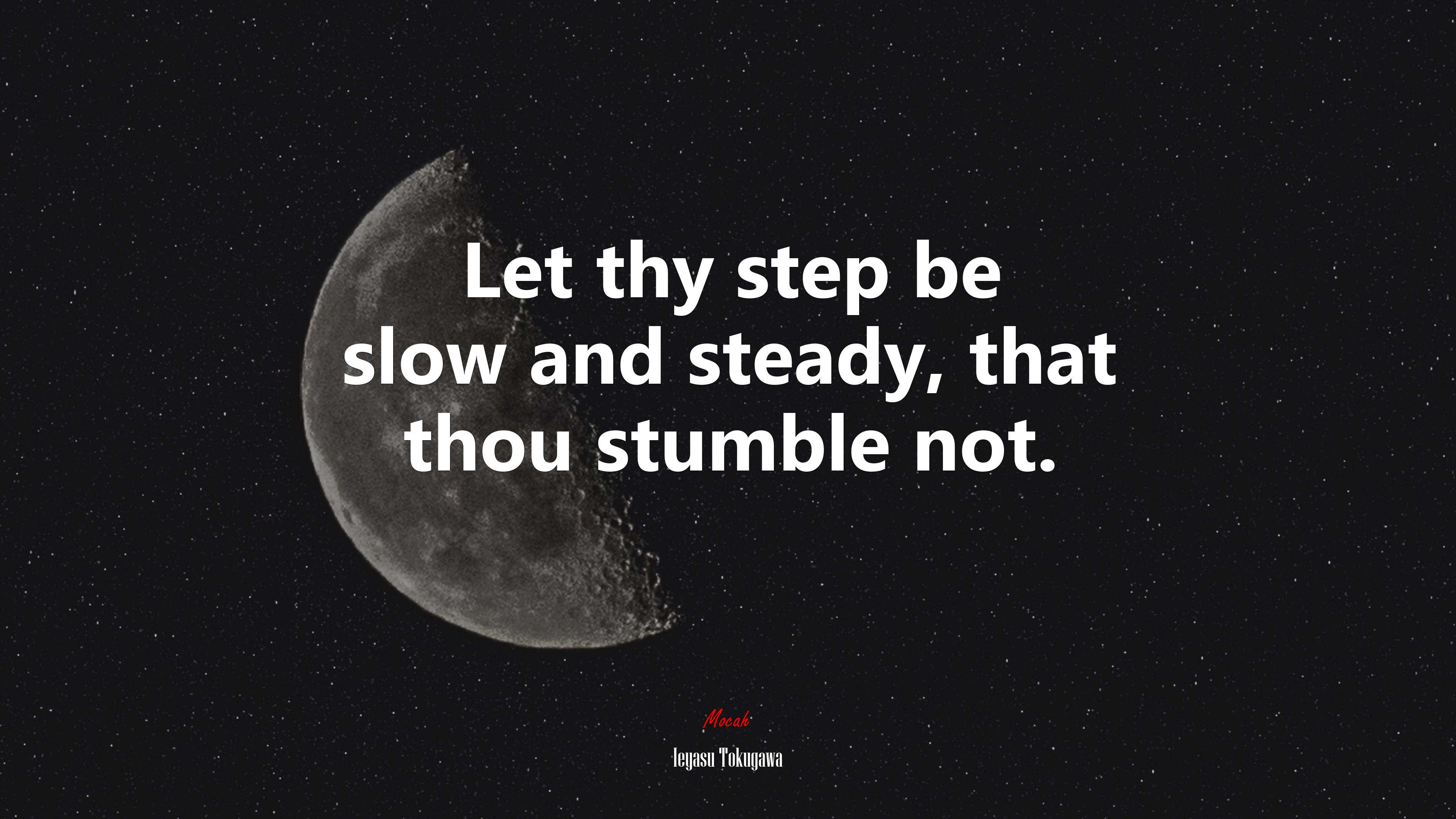 Let thy step be slow and steady, that thou stumble not. | Ieyasu Tokugawa quote HD Wallpaper