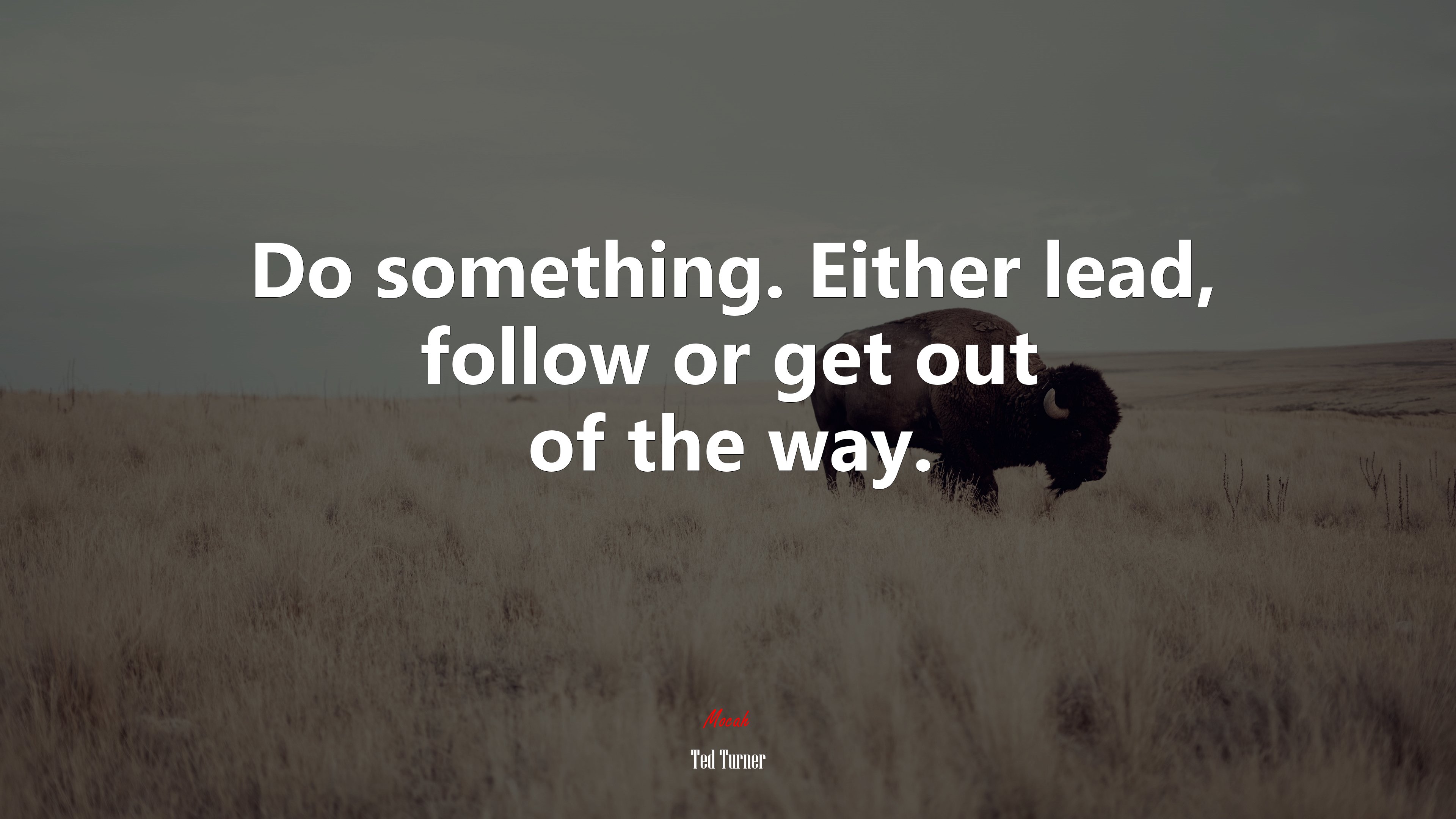 Do something. Either lead, follow or get out of the way. | Ted Turner quote HD Wallpaper