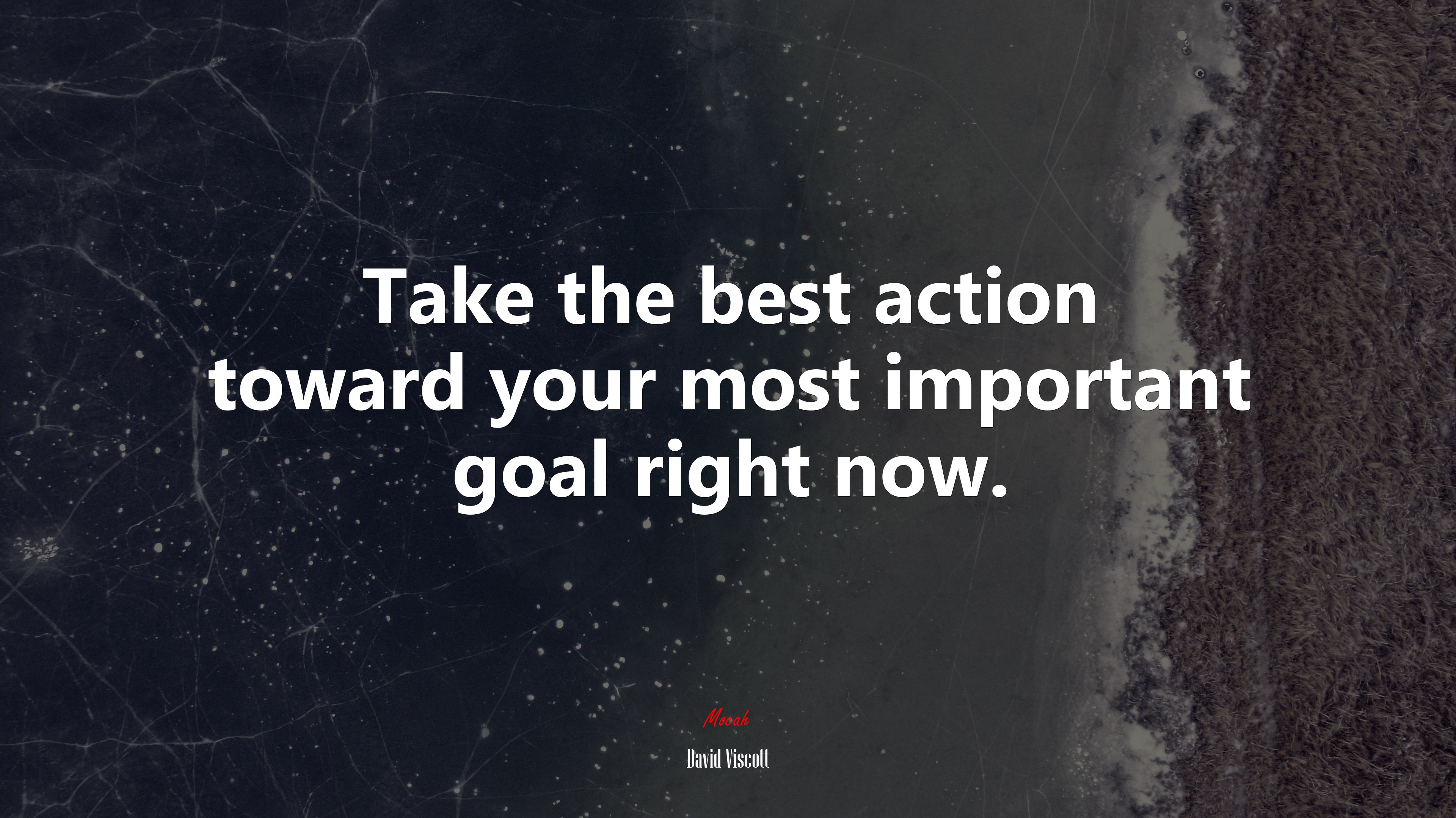 Take the best action toward your most important goal right now. | David Viscott quote HD Wallpaper