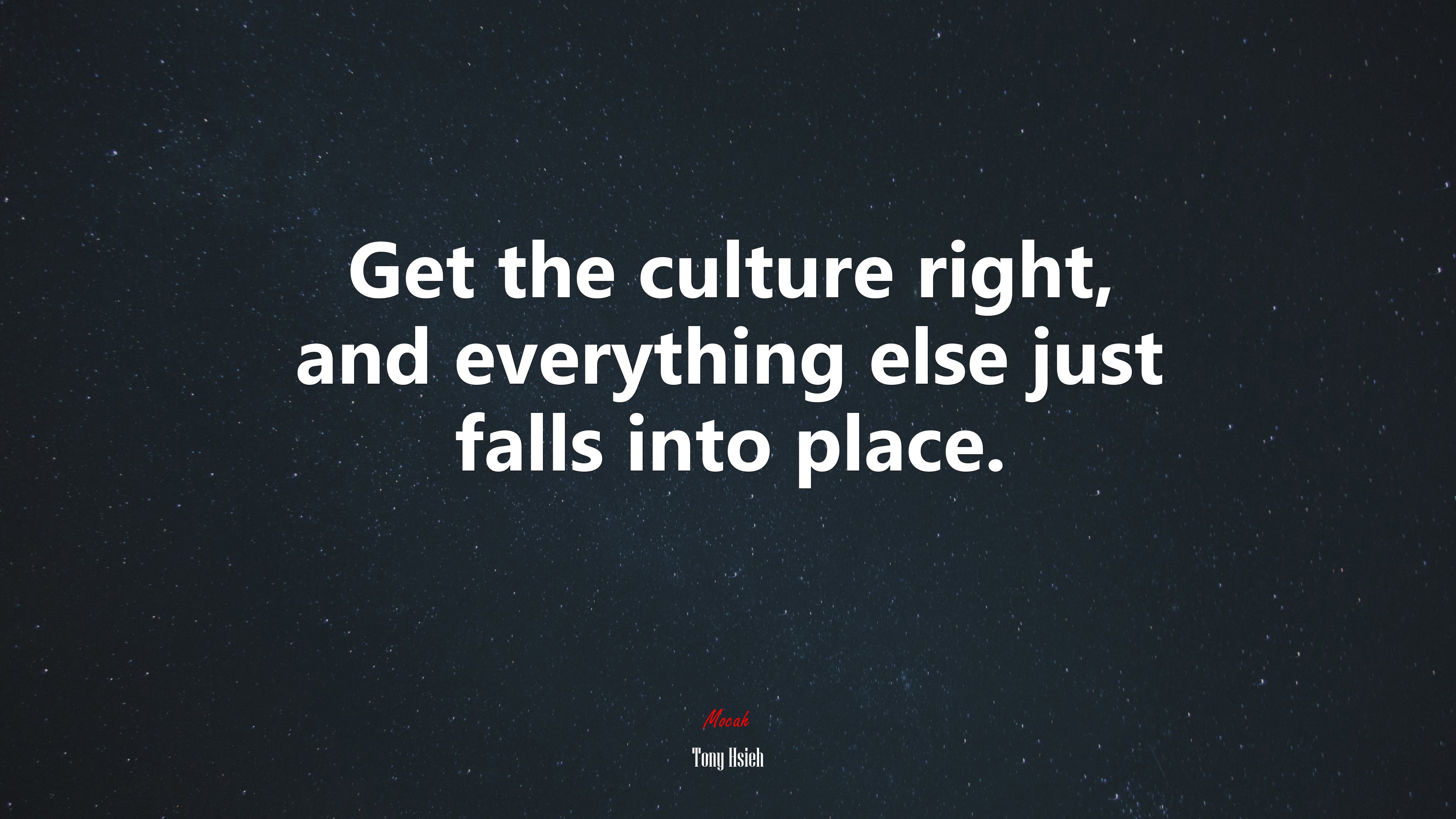 Get the culture right, and everything else just falls into place. | Tony Hsieh quote HD Wallpaper