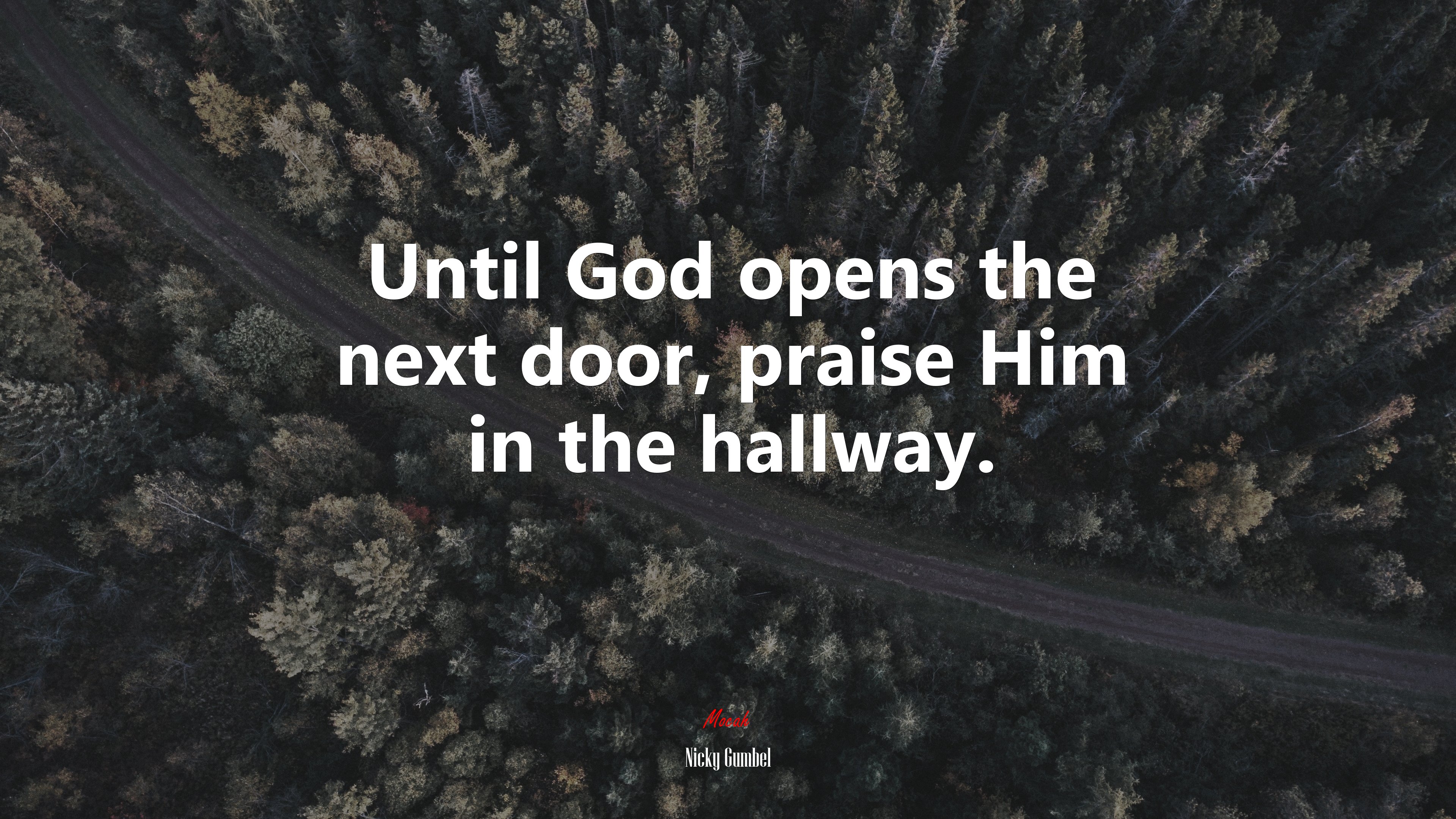 Until God opens the next door, praise Him in the hallway. | Nicky Gumbel quote HD Wallpaper