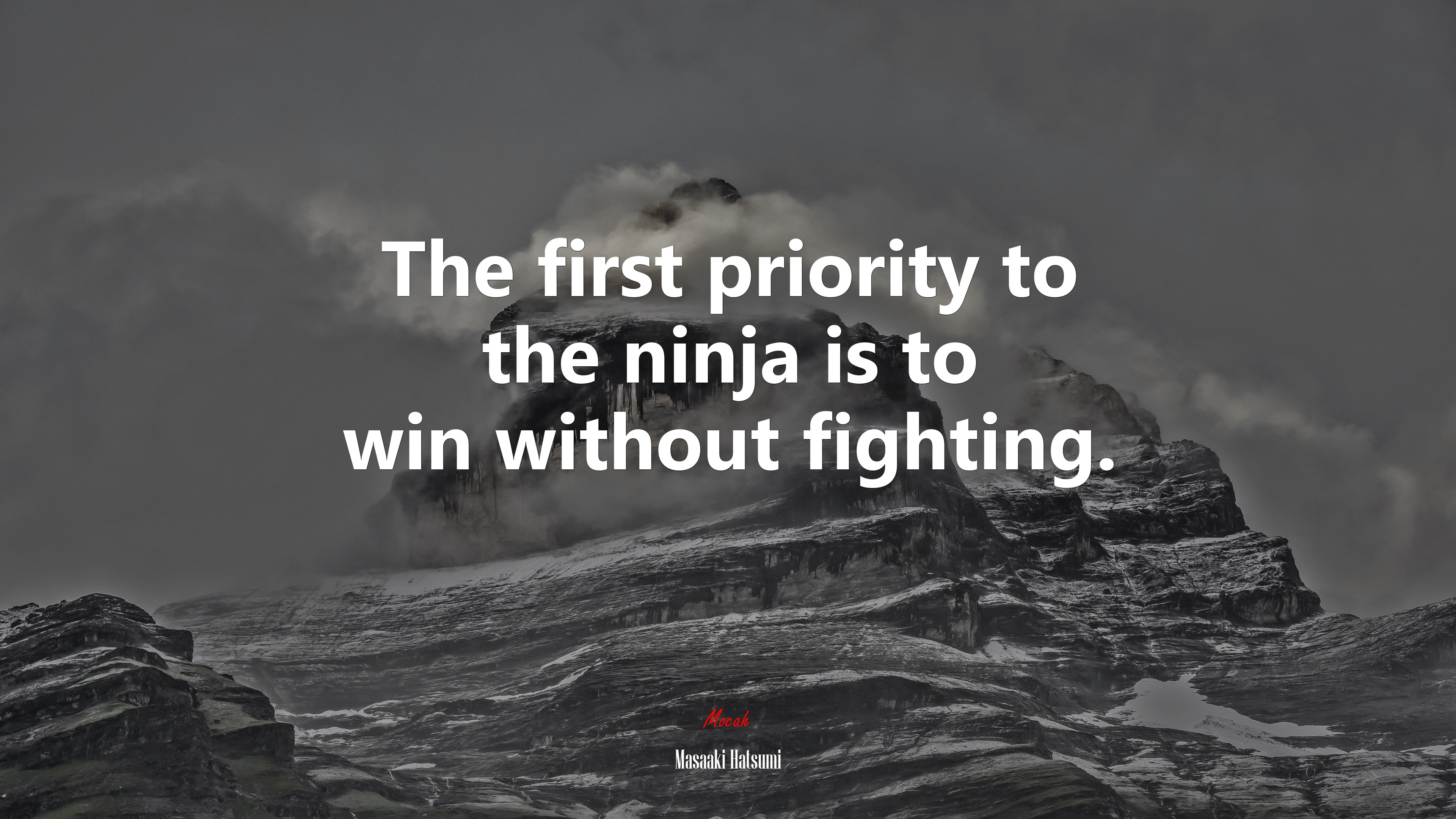 The first priority to the ninja is to win without fighting. | Masaaki Hatsumi quote HD Wallpaper