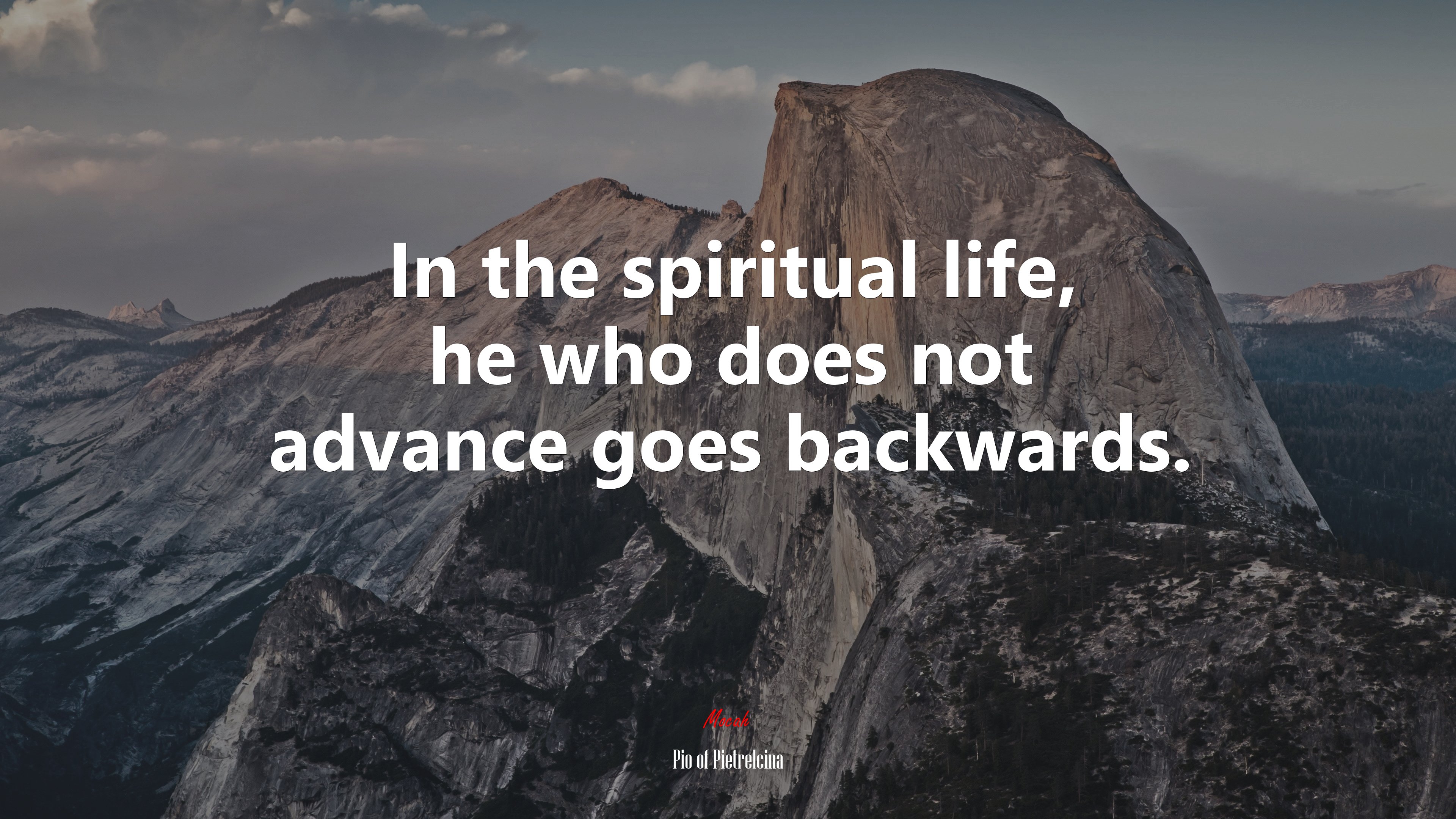 In the spiritual life, he who does not advance goes backwards. | Pio of Pietrelcina quote HD Wallpaper