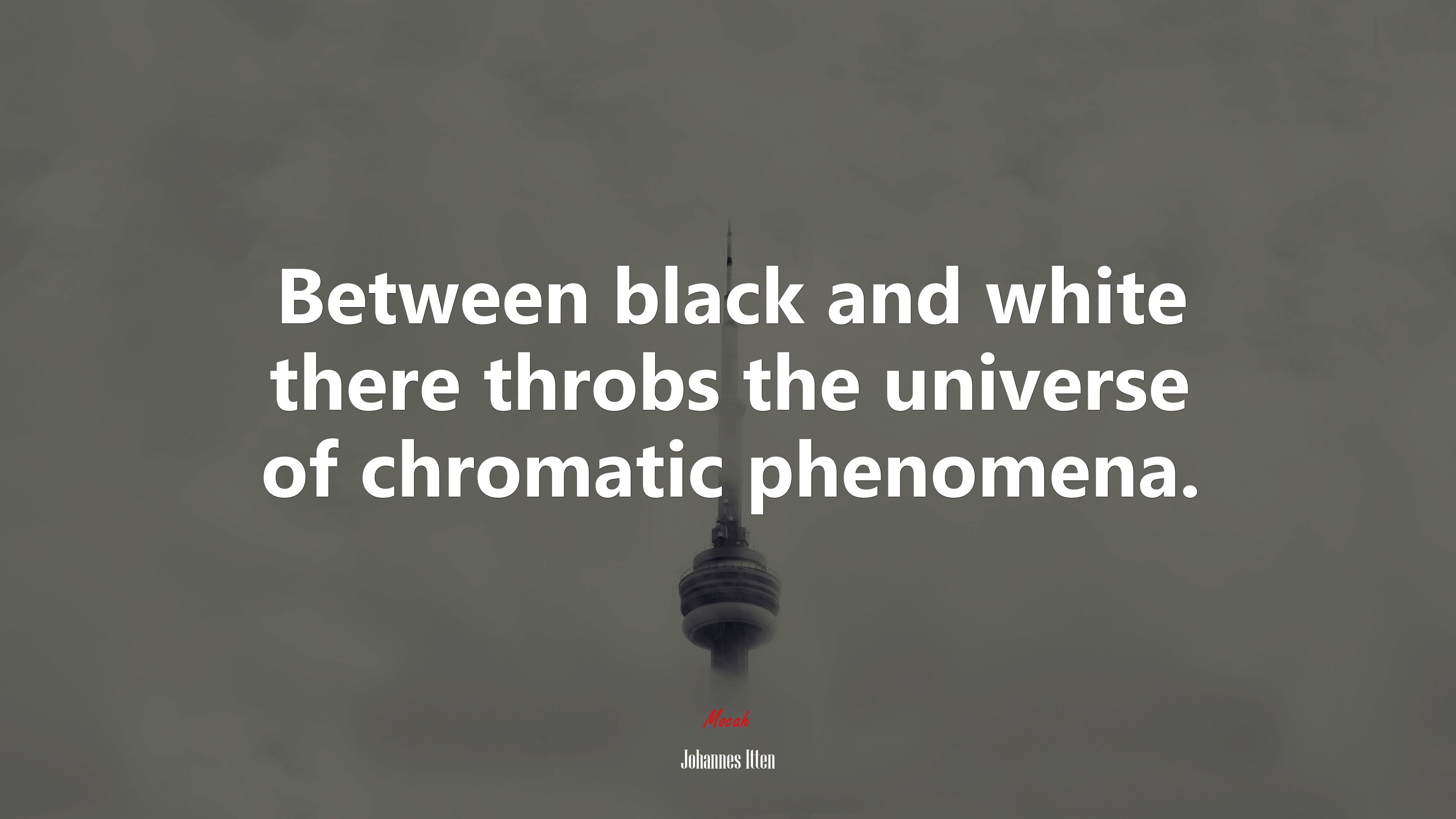 Between black and white there throbs the universe of chromatic phenomena. | Johannes Itten quote HD Wallpaper