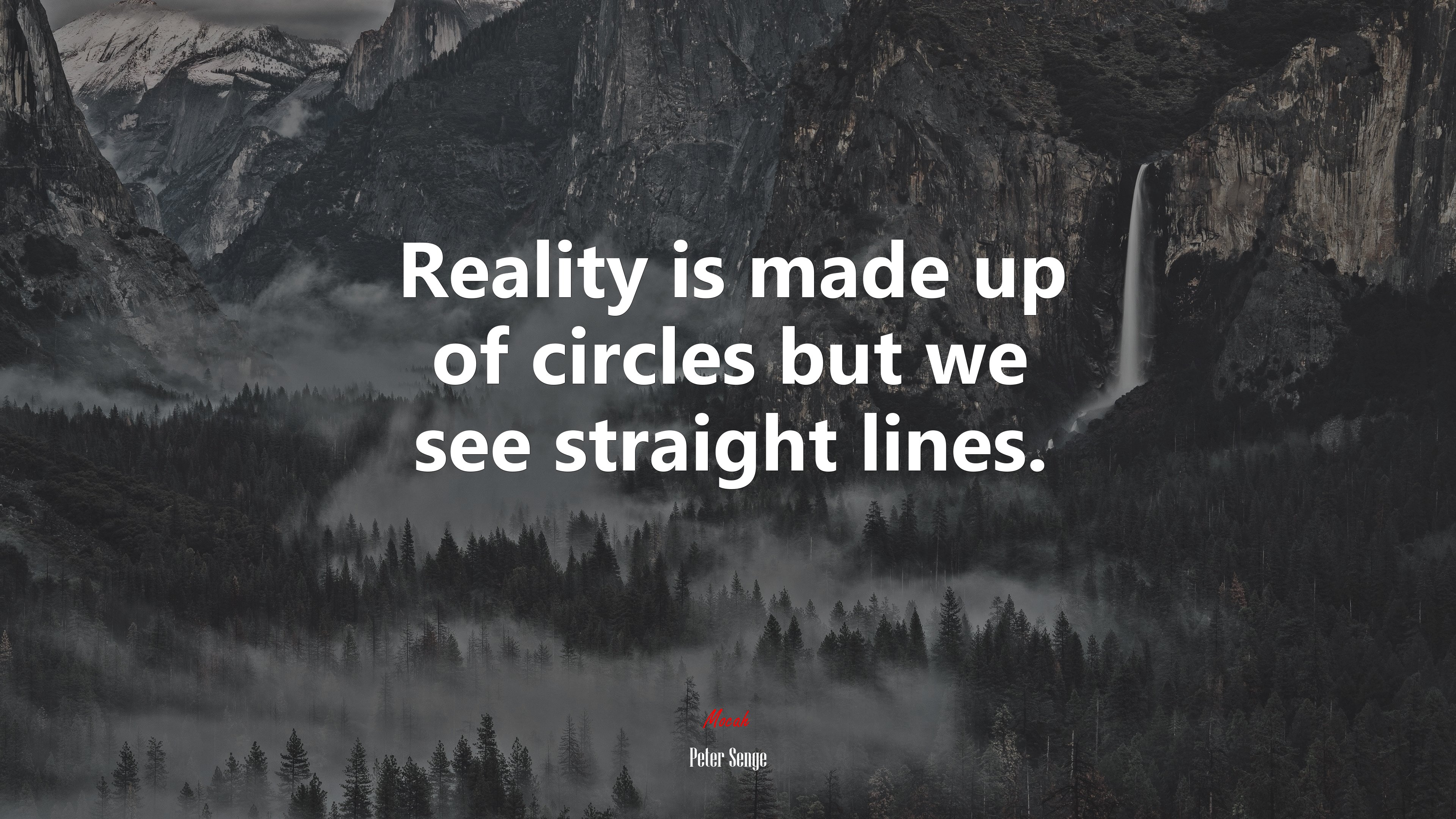 Reality is made up of circles but we see straight lines. | Peter Senge quote HD Wallpaper