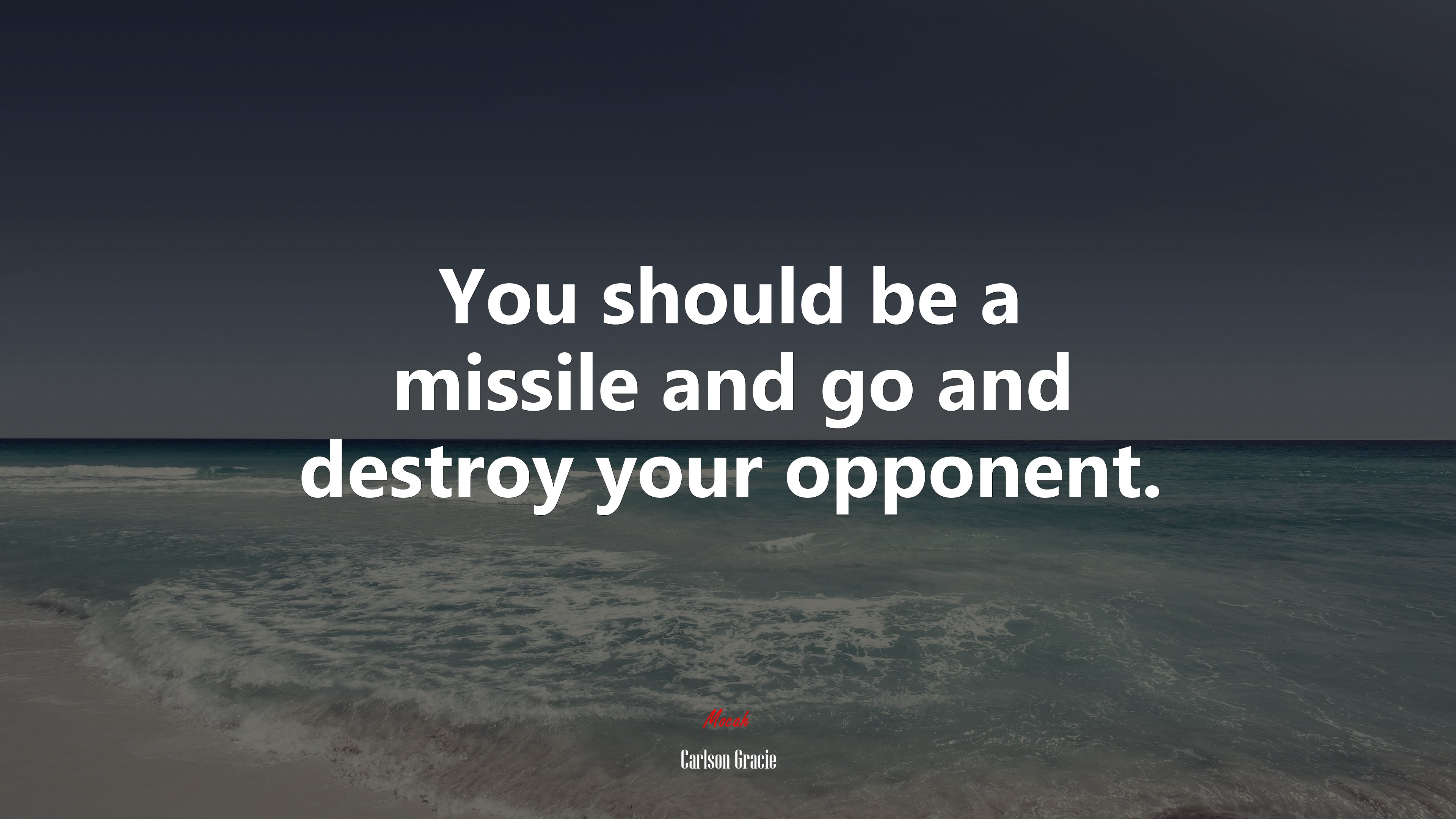 You should be a missile and go and destroy your opponent. | Carlson Gracie quote HD Wallpaper