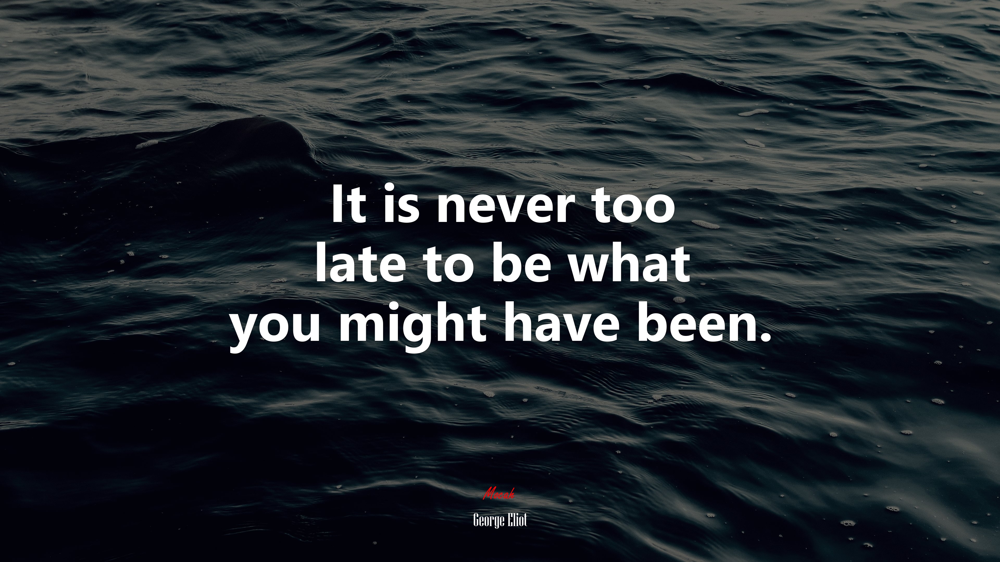 It is never too late to be what you might have been. | George Eliot quote HD Wallpaper